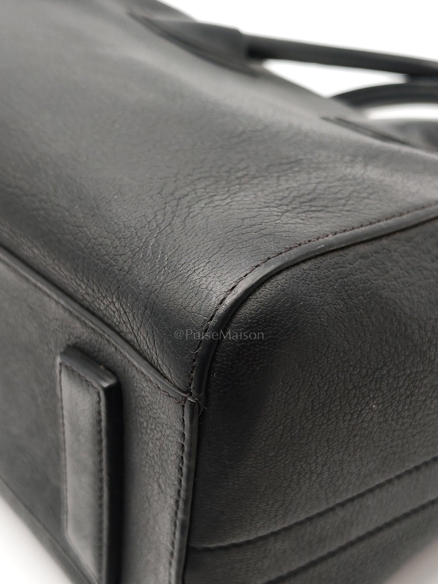 Antigona Small in Back Goatskin Leather Silver Hardware | Purse Maison Luxury Bags Shop