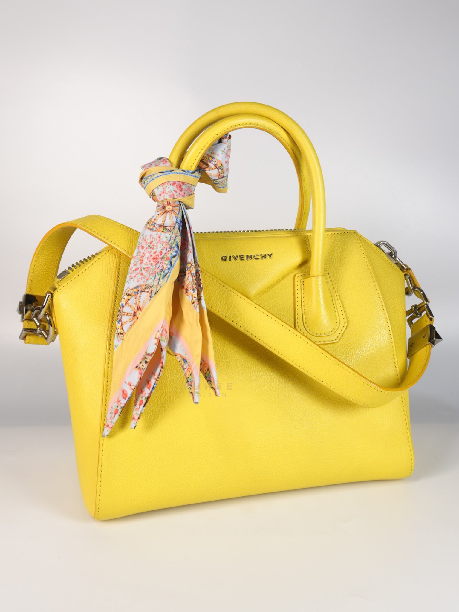 Antigona Small Yellow Drummed Calfskin Leather | Purse Maison Luxury Bags Shop