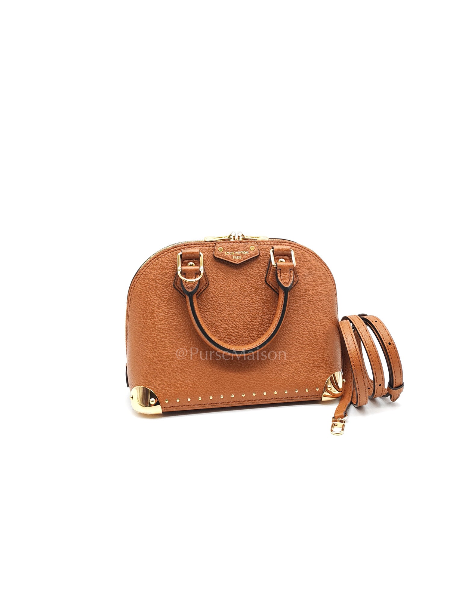 Alma Trunk BB in Tan Smooth Calfskin Leather & Gold Hardware Microchip