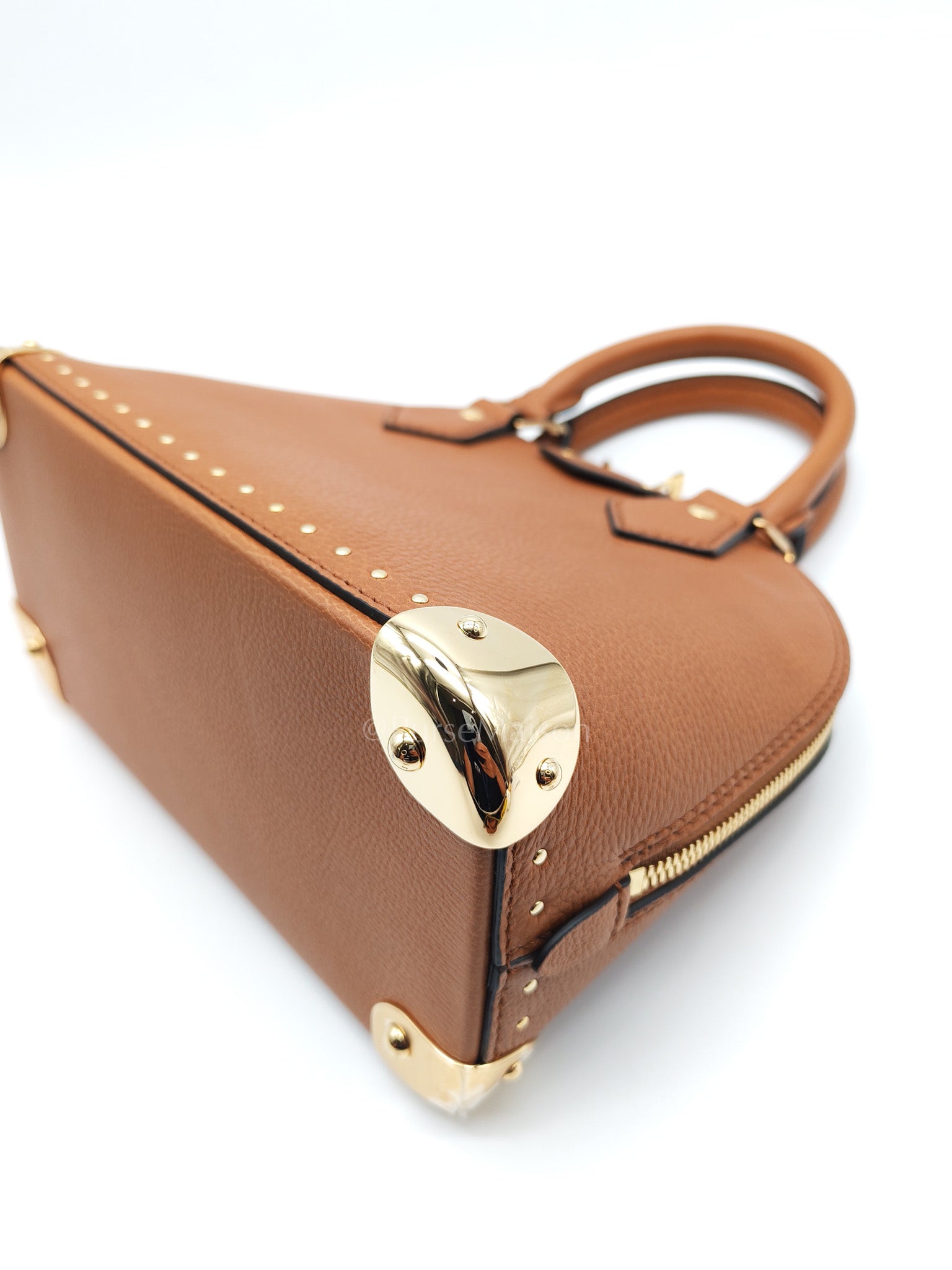 Alma Trunk BB in Tan Smooth Calfskin Leather & Gold Hardware Microchip
