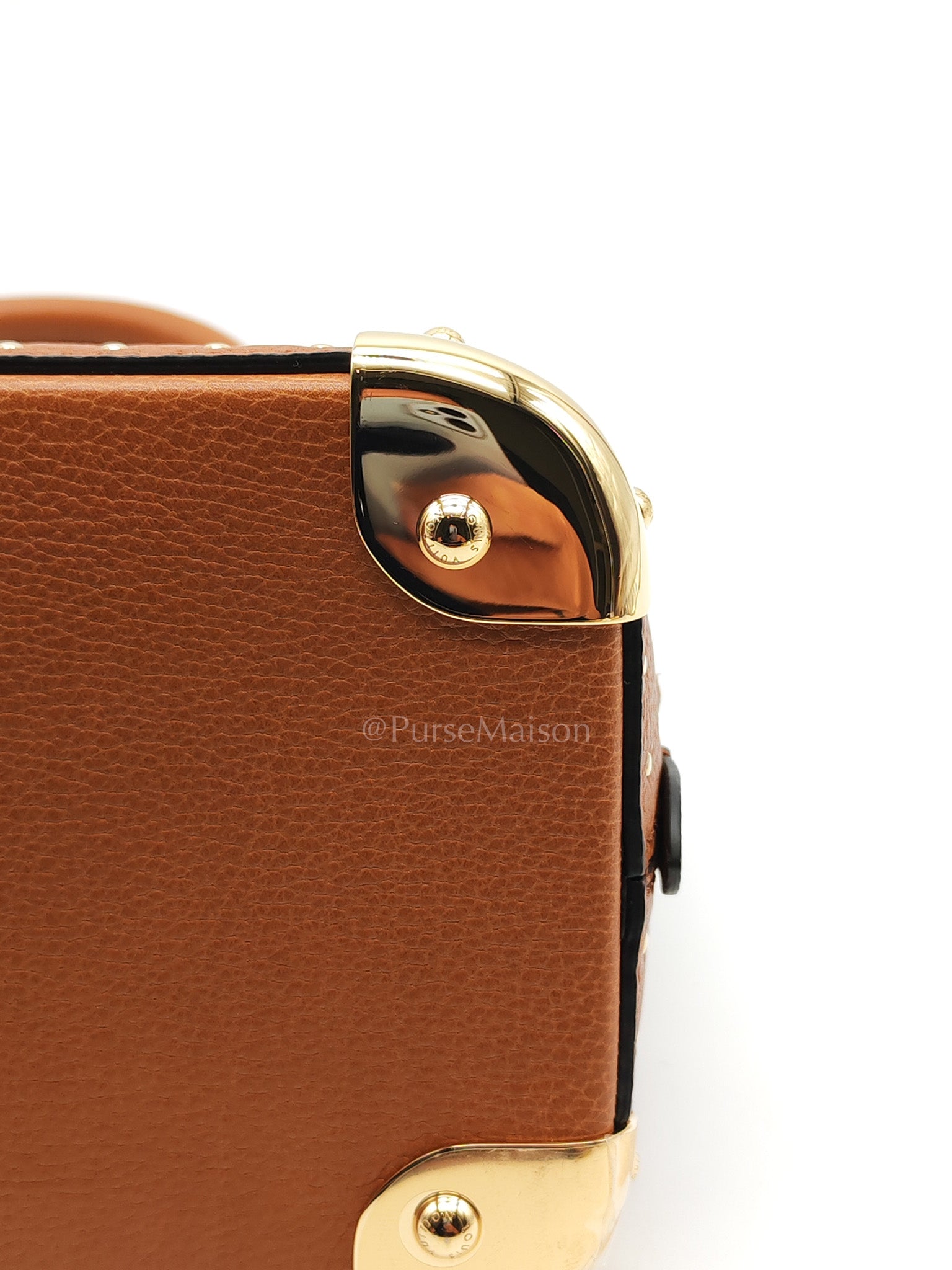 Alma Trunk BB in Tan Smooth Calfskin Leather & Gold Hardware Microchip