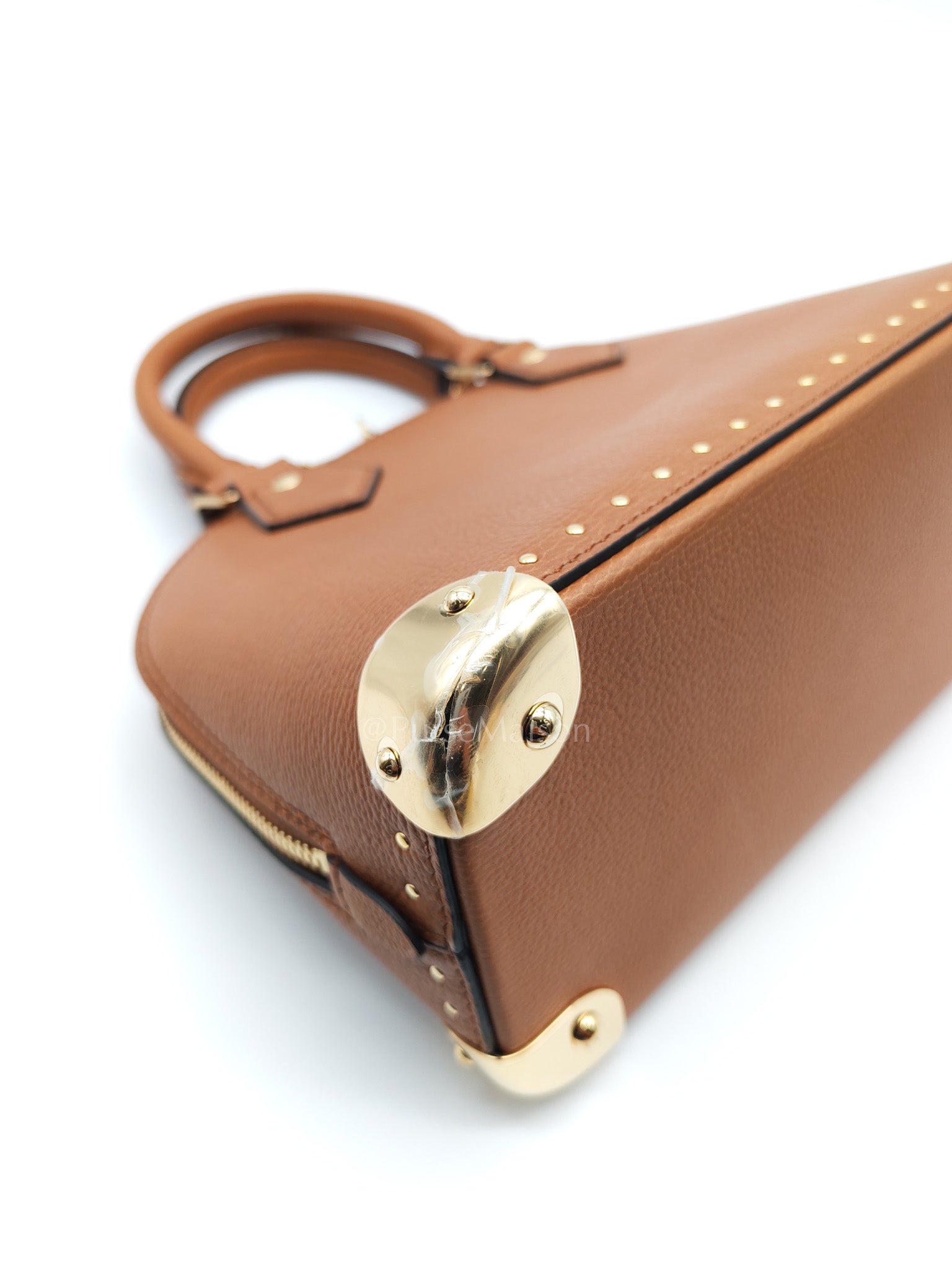 Alma Trunk BB in Tan Smooth Calfskin Leather & Gold Hardware Microchip