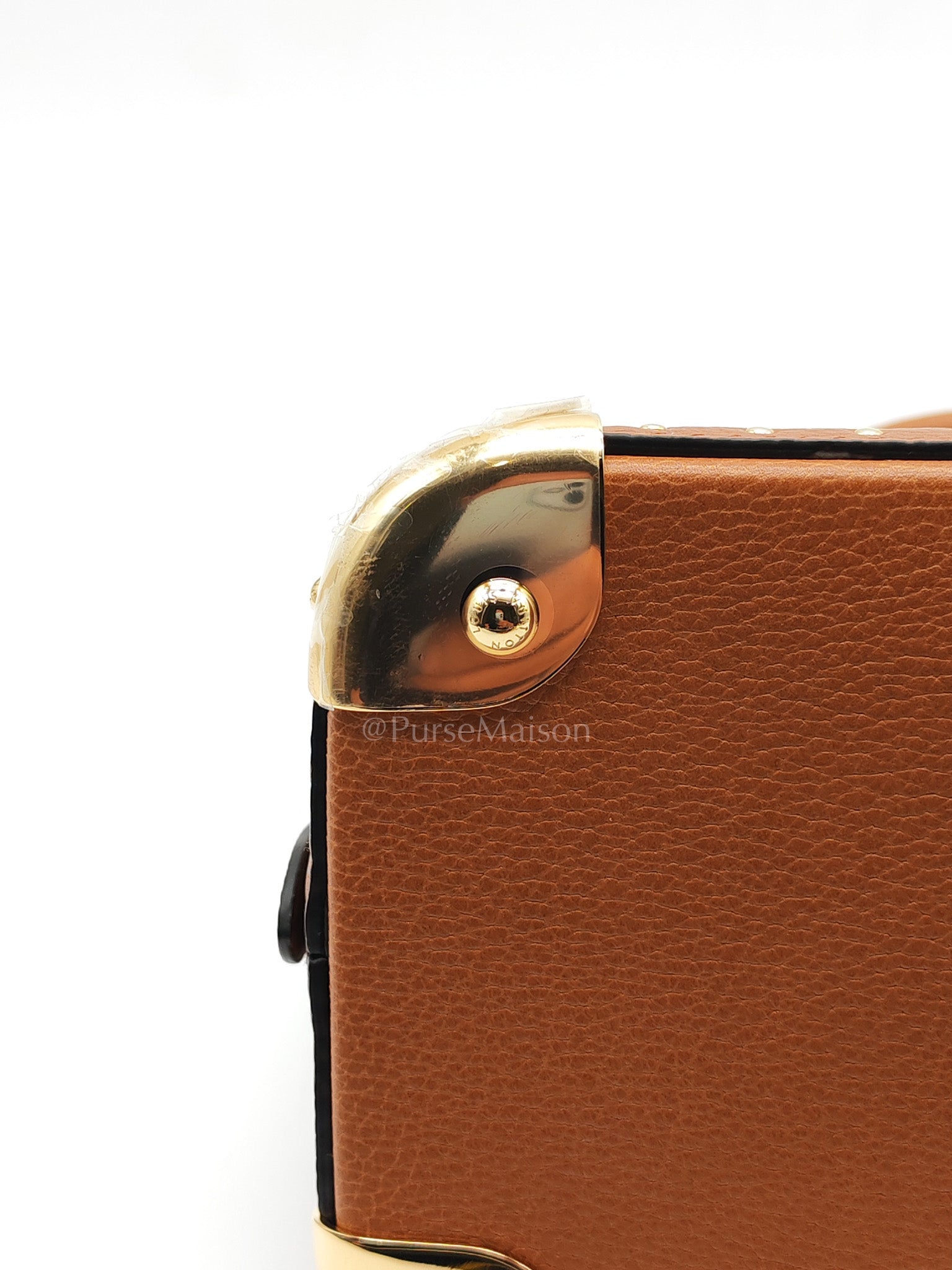 Alma Trunk BB in Tan Smooth Calfskin Leather & Gold Hardware Microchip