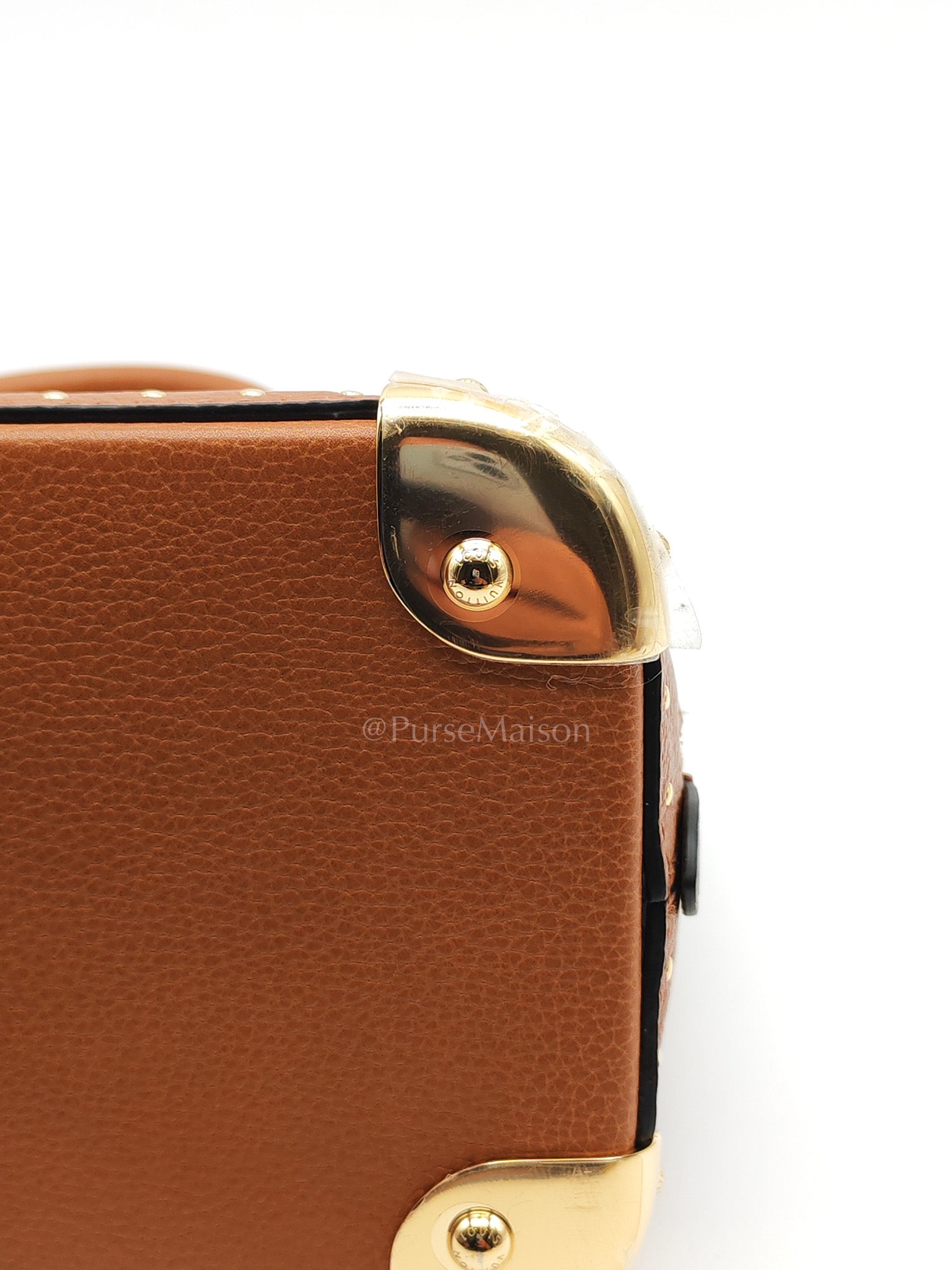 Alma Trunk BB in Tan Smooth Calfskin Leather & Gold Hardware Microchip