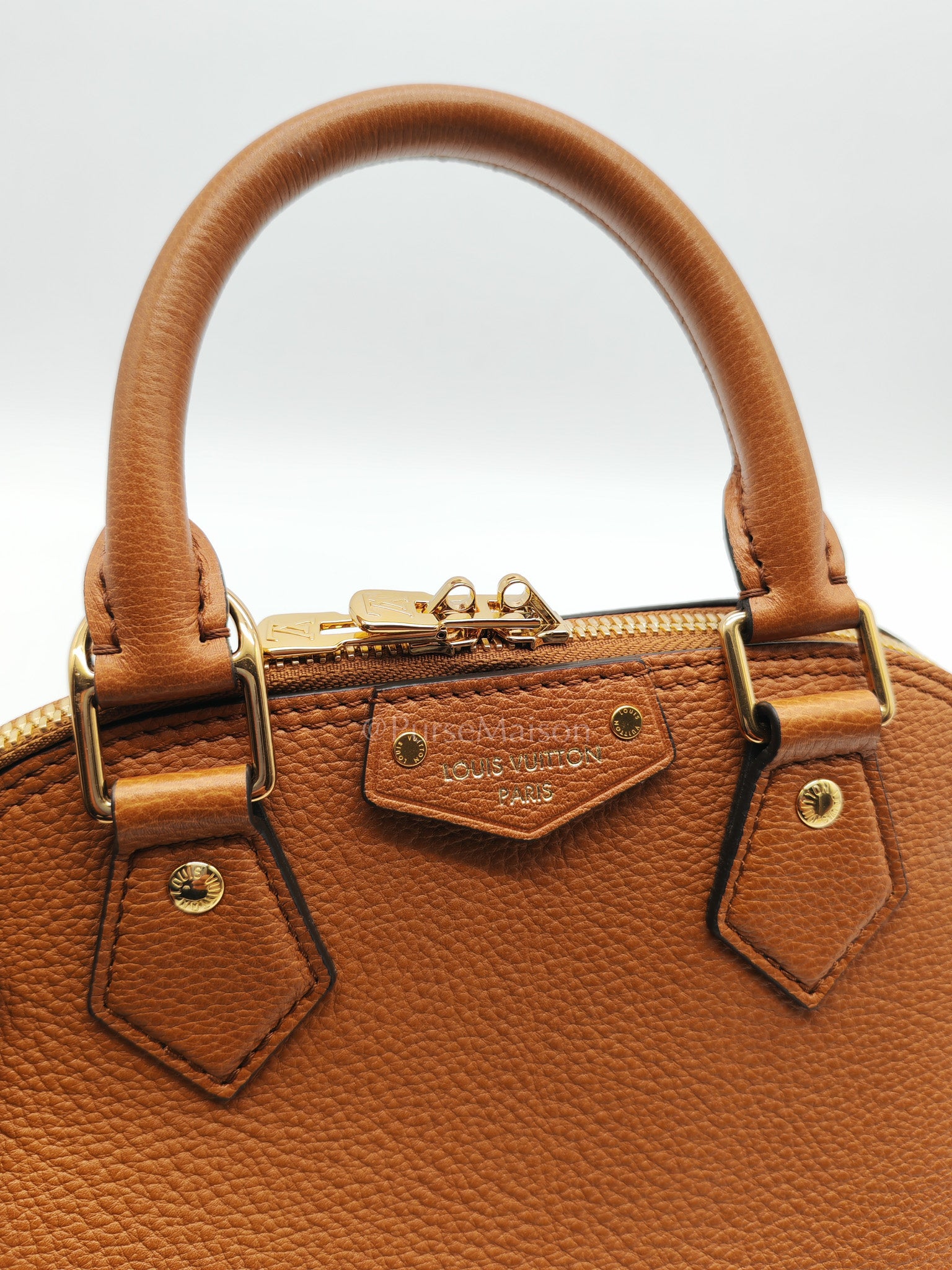 Alma Trunk BB in Tan Smooth Calfskin Leather & Gold Hardware Microchip