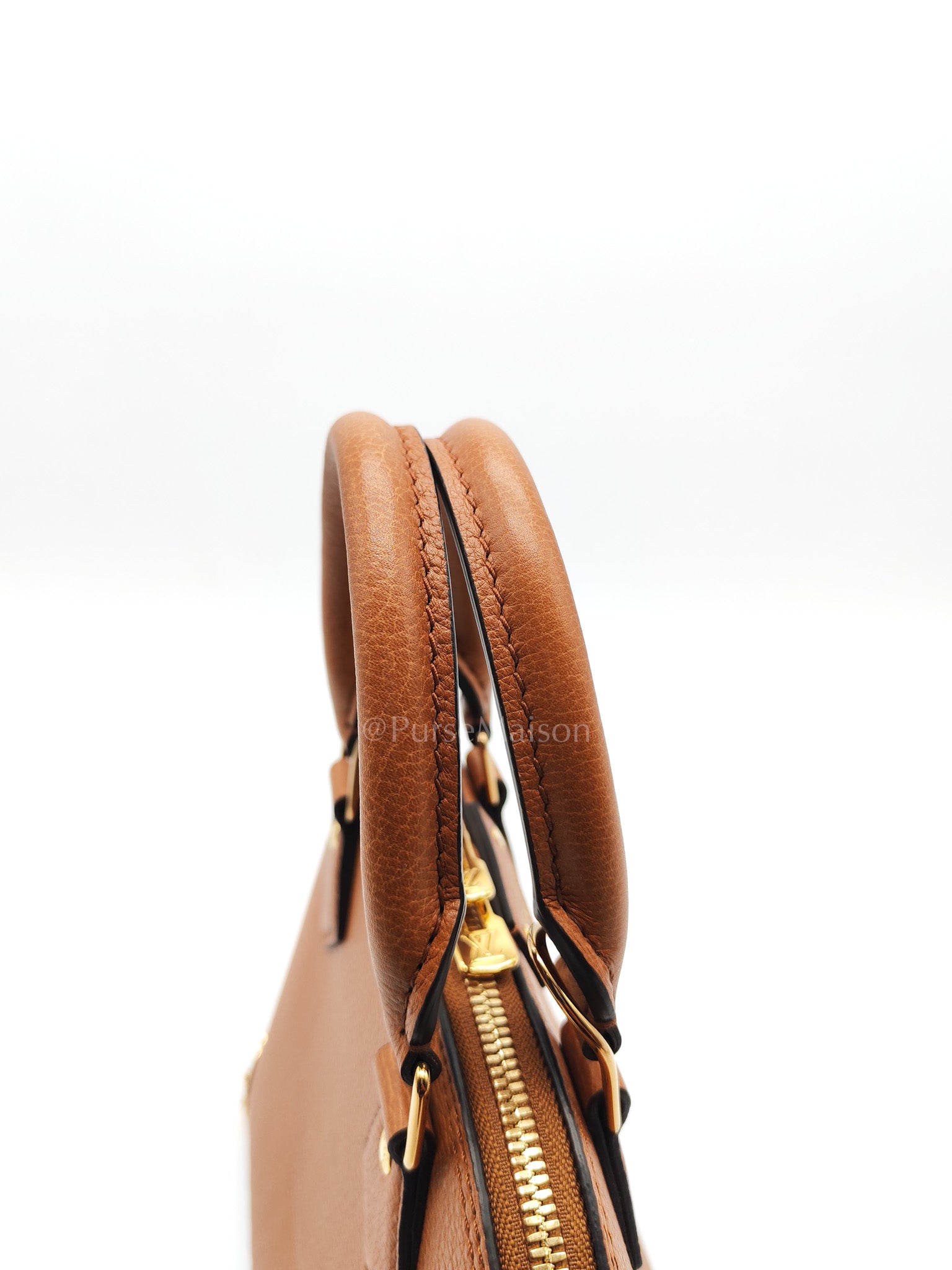Alma Trunk BB in Tan Smooth Calfskin Leather & Gold Hardware Microchip