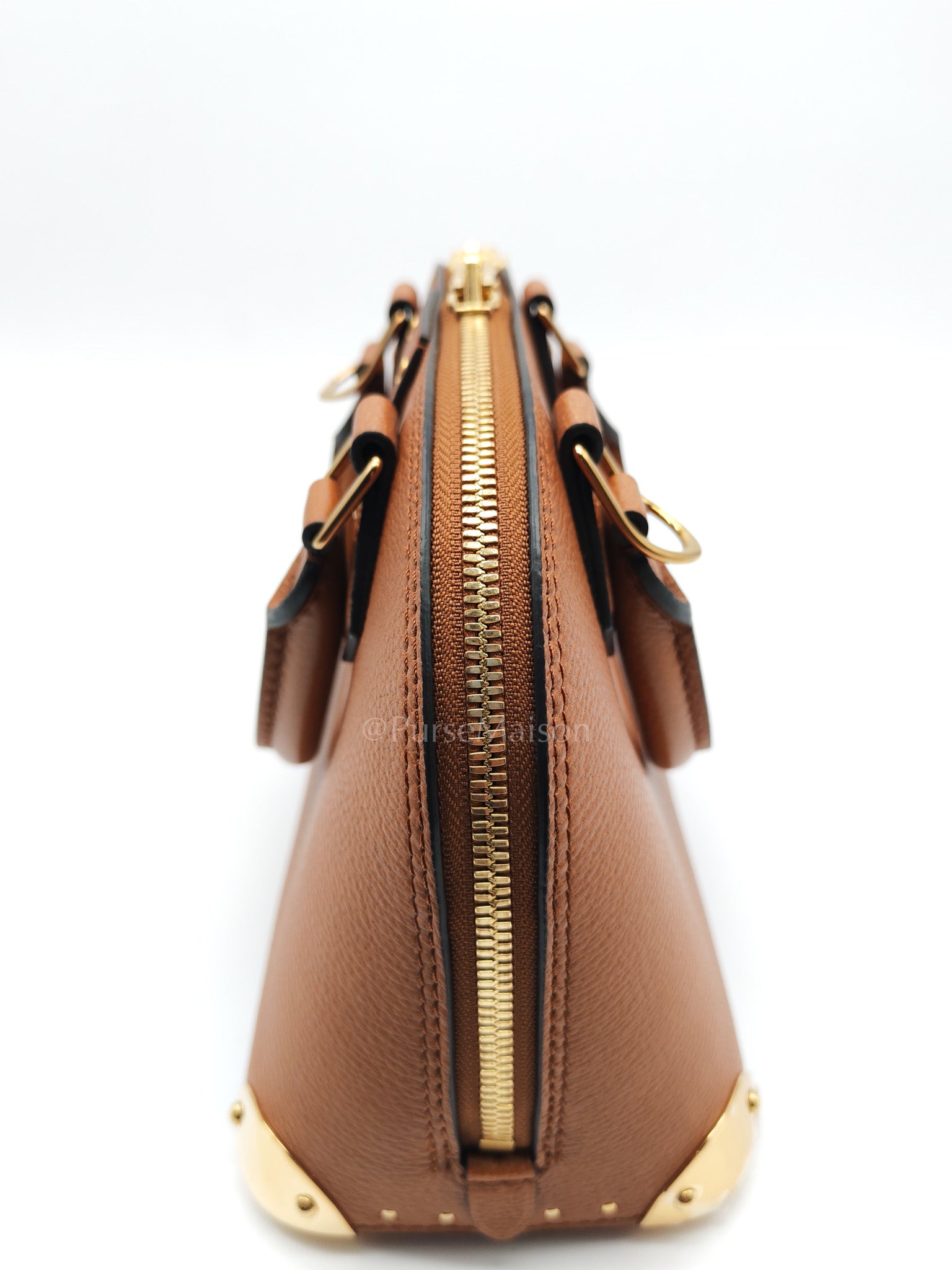 Alma Trunk BB in Tan Smooth Calfskin Leather & Gold Hardware Microchip