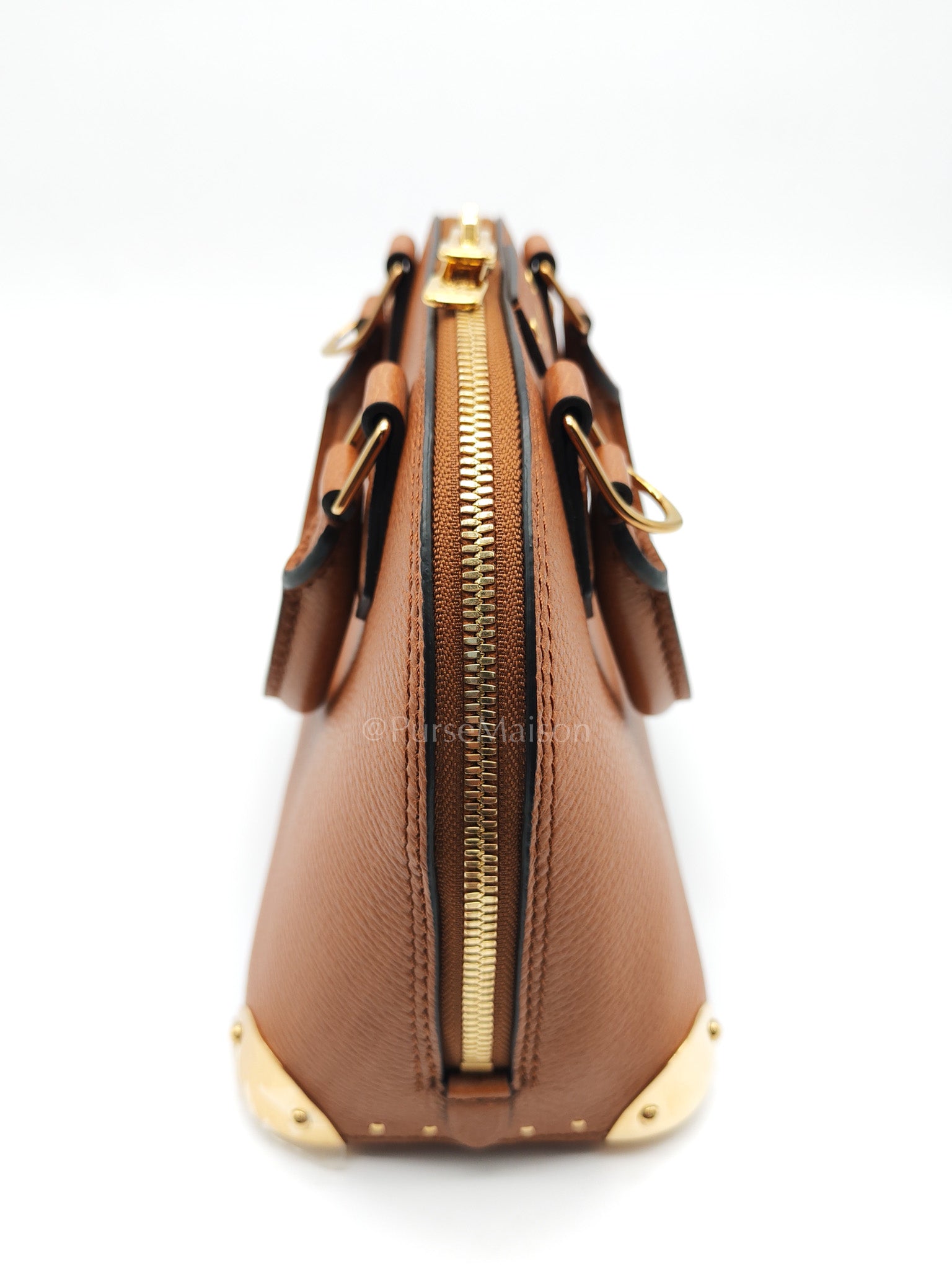 Alma Trunk BB in Tan Smooth Calfskin Leather & Gold Hardware Microchip