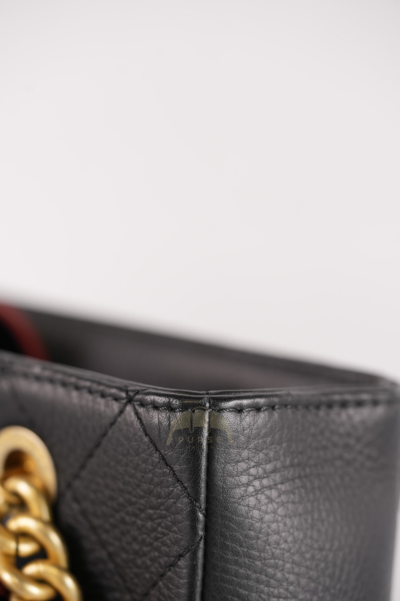 Archi Chic Small Shopping Tote in Black Quilted Grained Calfskin Leather Aged Gold Hardware (Series 25) | Purse Maison Luxury Bags Shop