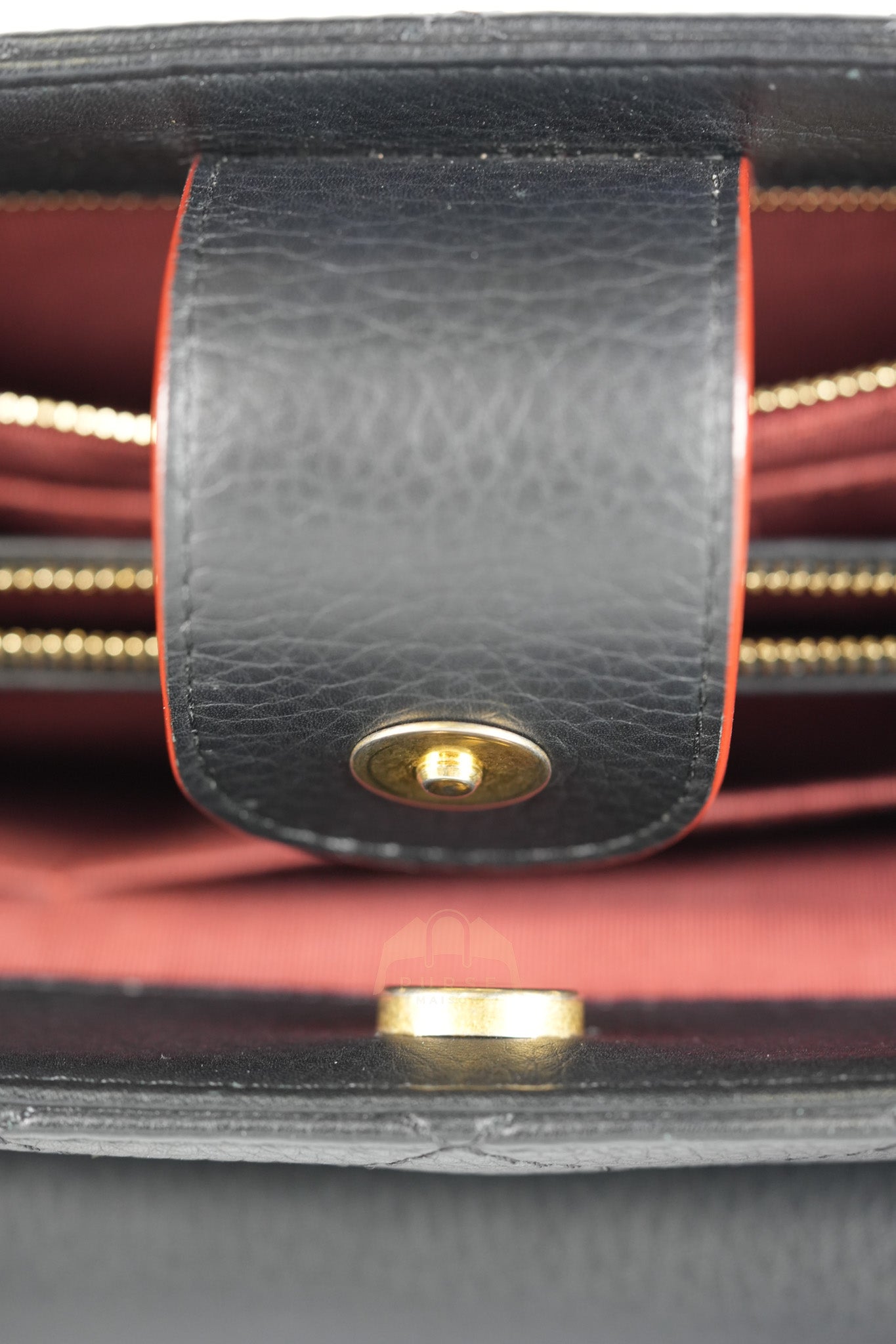 Archi Chic Small Shopping Tote in Black Quilted Grained Calfskin Leather Aged Gold Hardware (Series 25) | Purse Maison Luxury Bags Shop