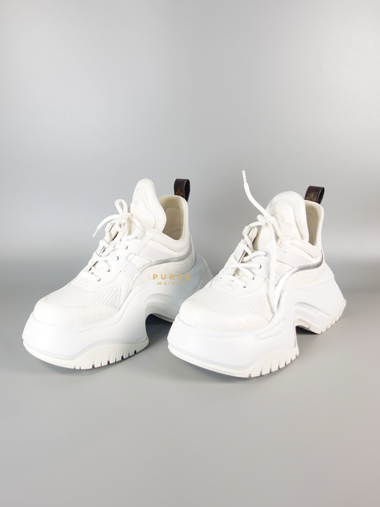 Archlight 2.0 White Monogram Sneakers Size 37 (22cm) | Purse Maison Luxury Bags Shop