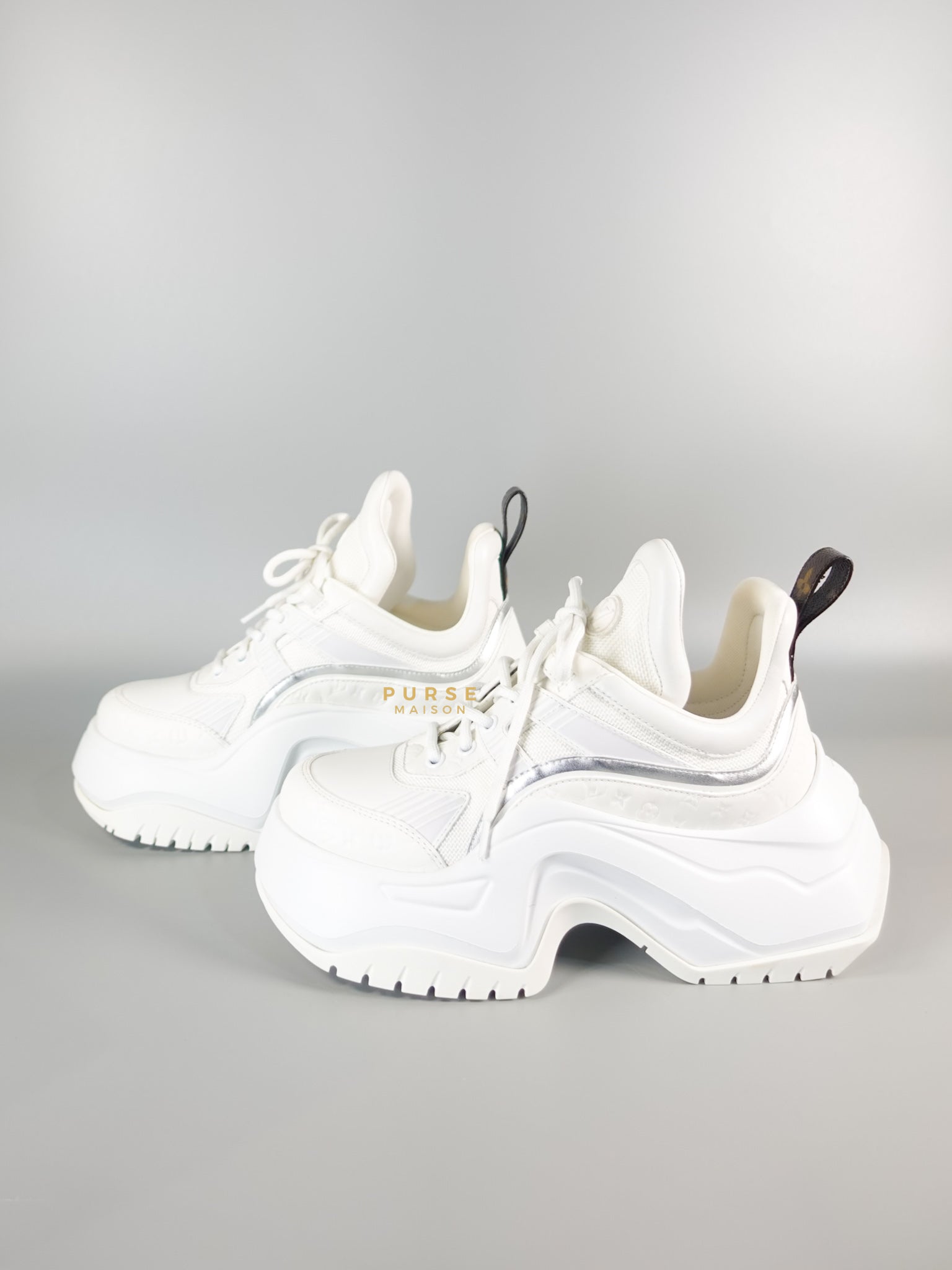 Archlight 2.0 White Monogram Sneakers Size 37 (22cm) | Purse Maison Luxury Bags Shop