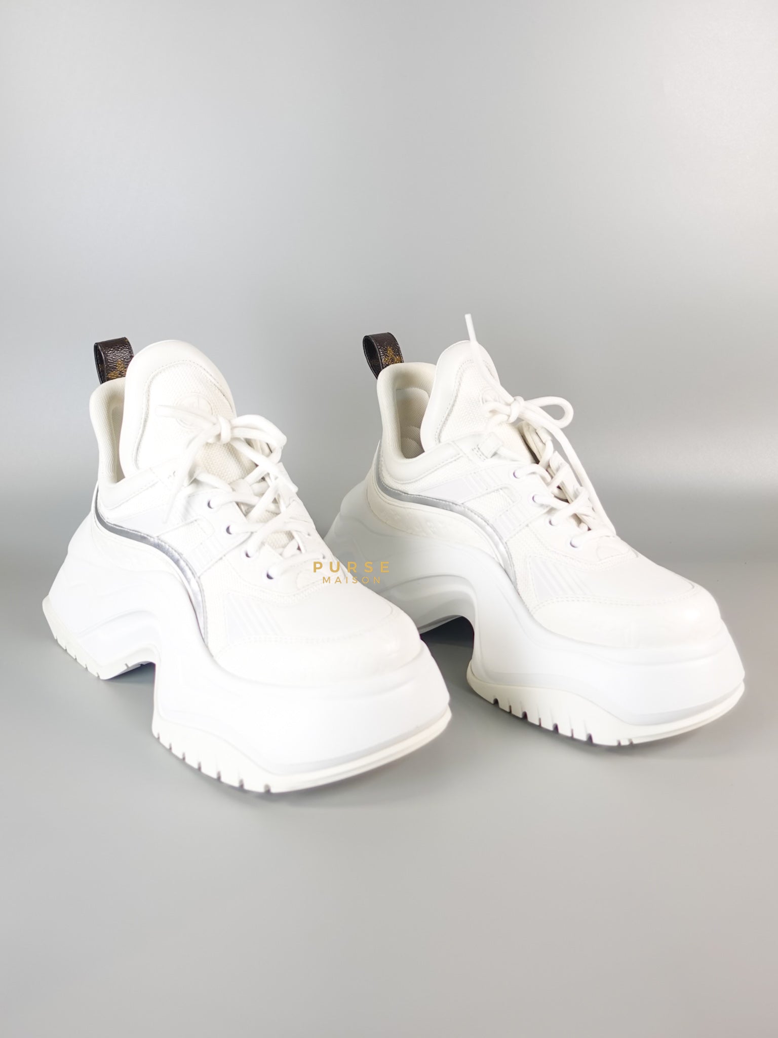 Archlight 2.0 White Monogram Sneakers Size 37 (22cm) | Purse Maison Luxury Bags Shop