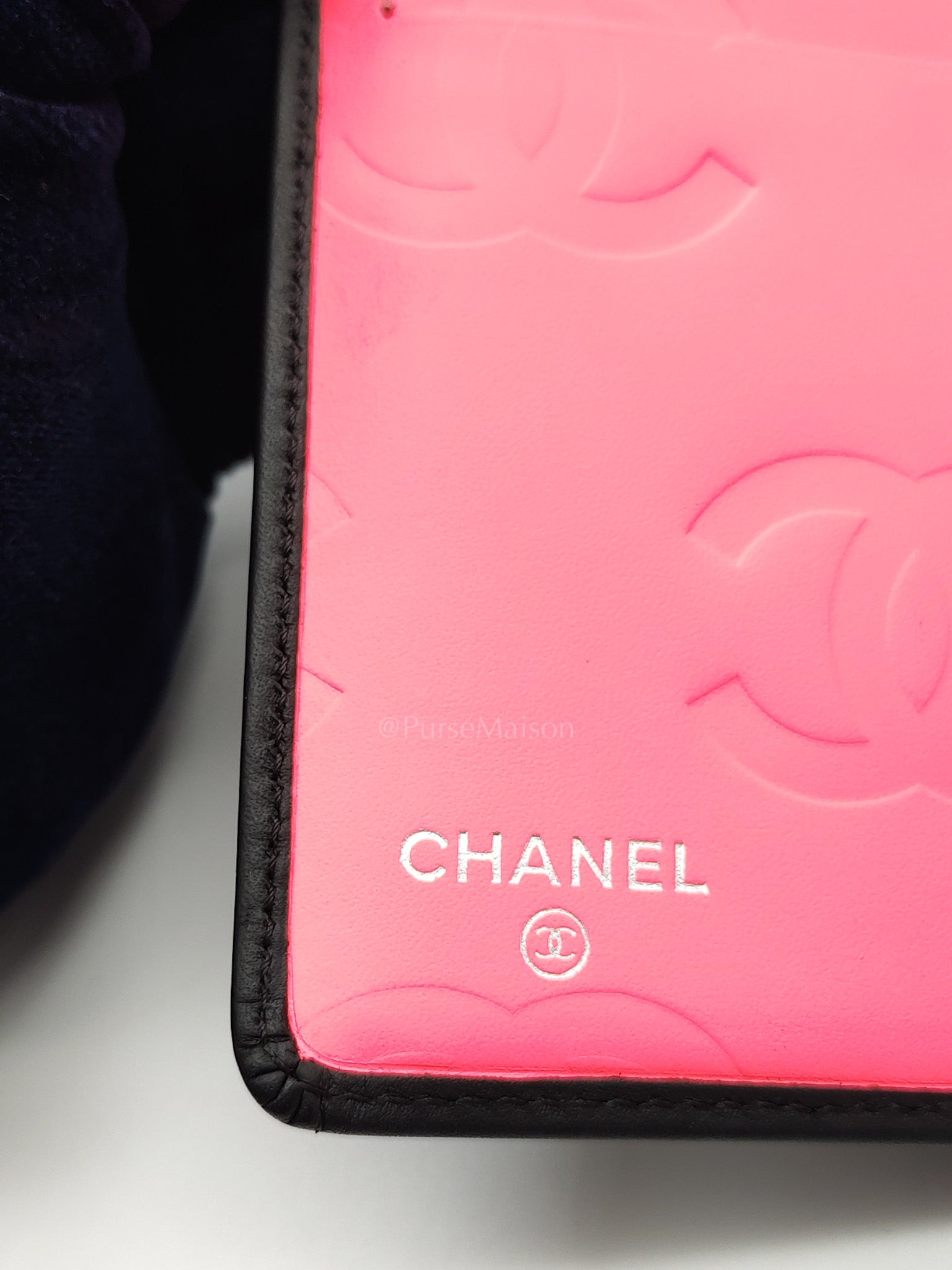 Cambon Ligne Long Wallet in Black Calfskin Leather Series 21