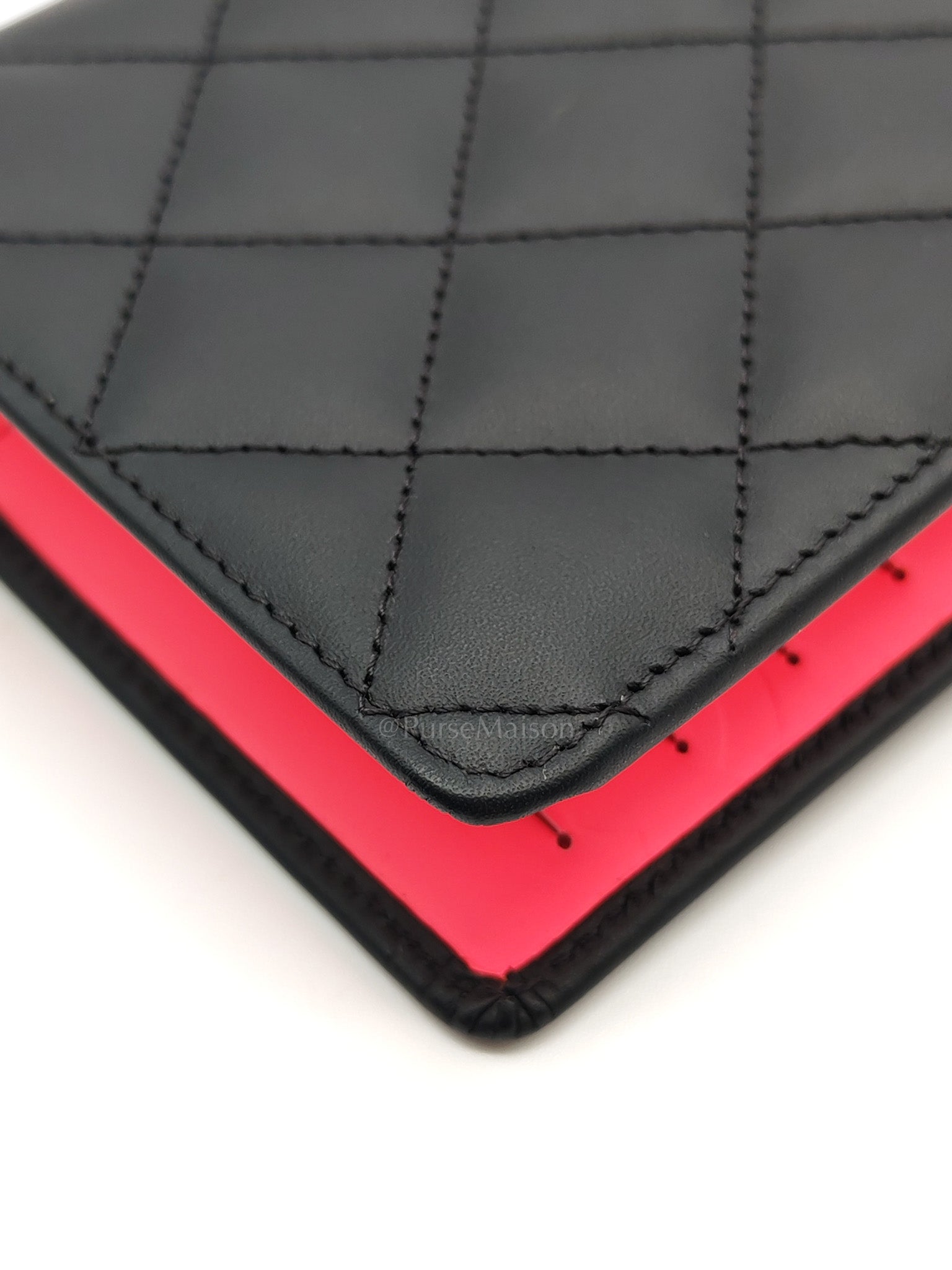 Cambon Ligne Long Wallet in Black Calfskin Leather Series 21