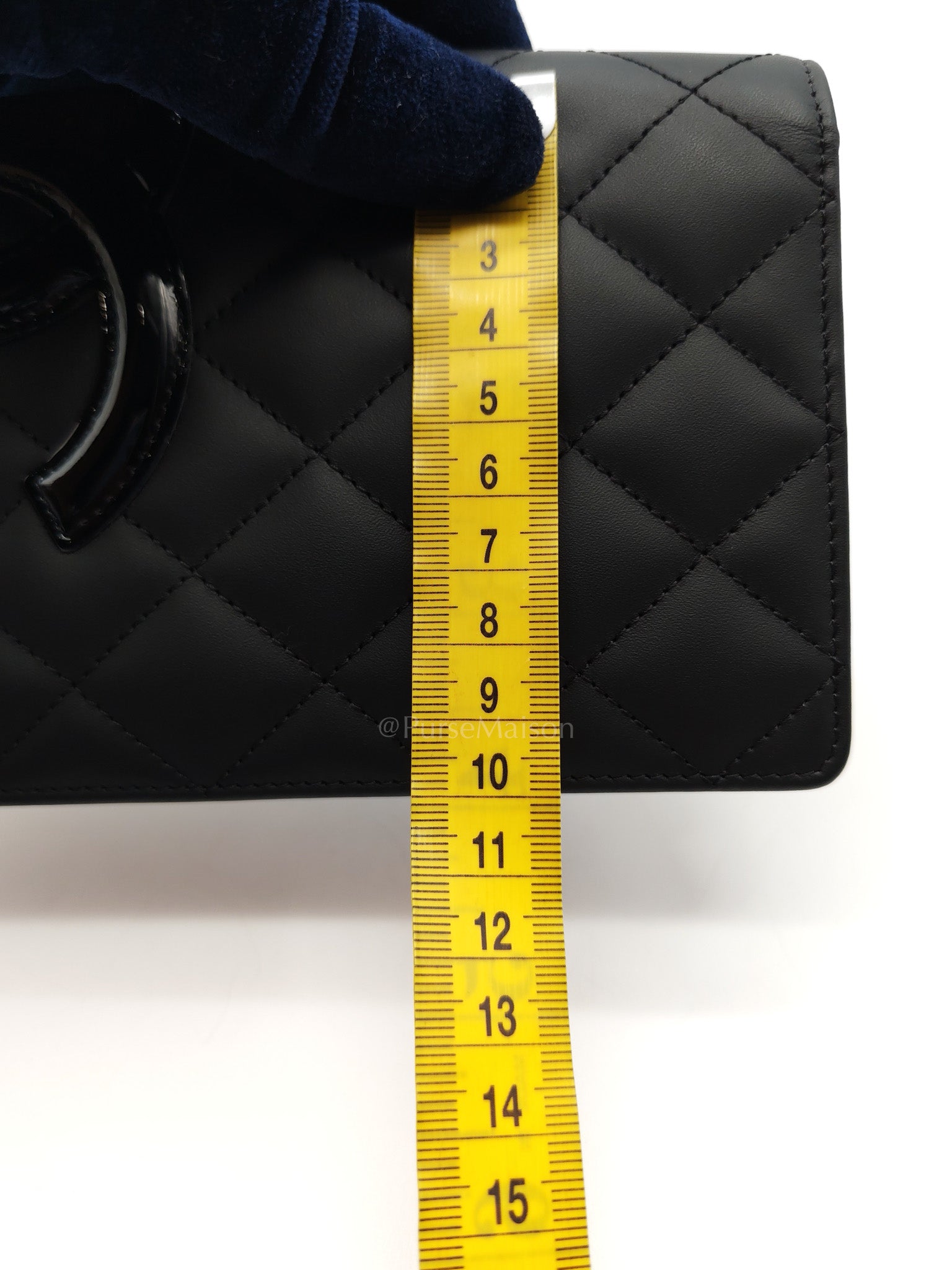 Cambon Ligne Long Wallet in Black Calfskin Leather Series 21