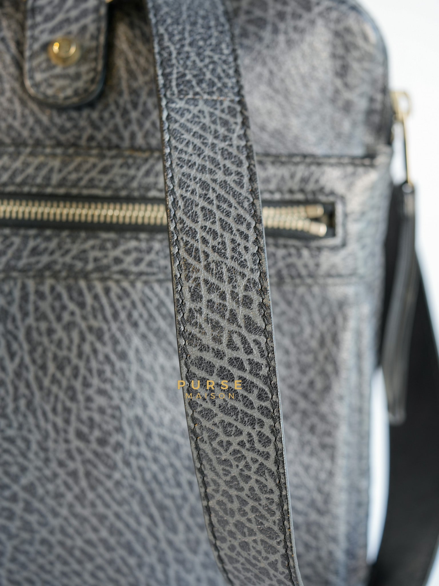 Arena Brief Case Shoulder Bag in Black Lambskin Leather | Purse Maison Luxury Bags Shop