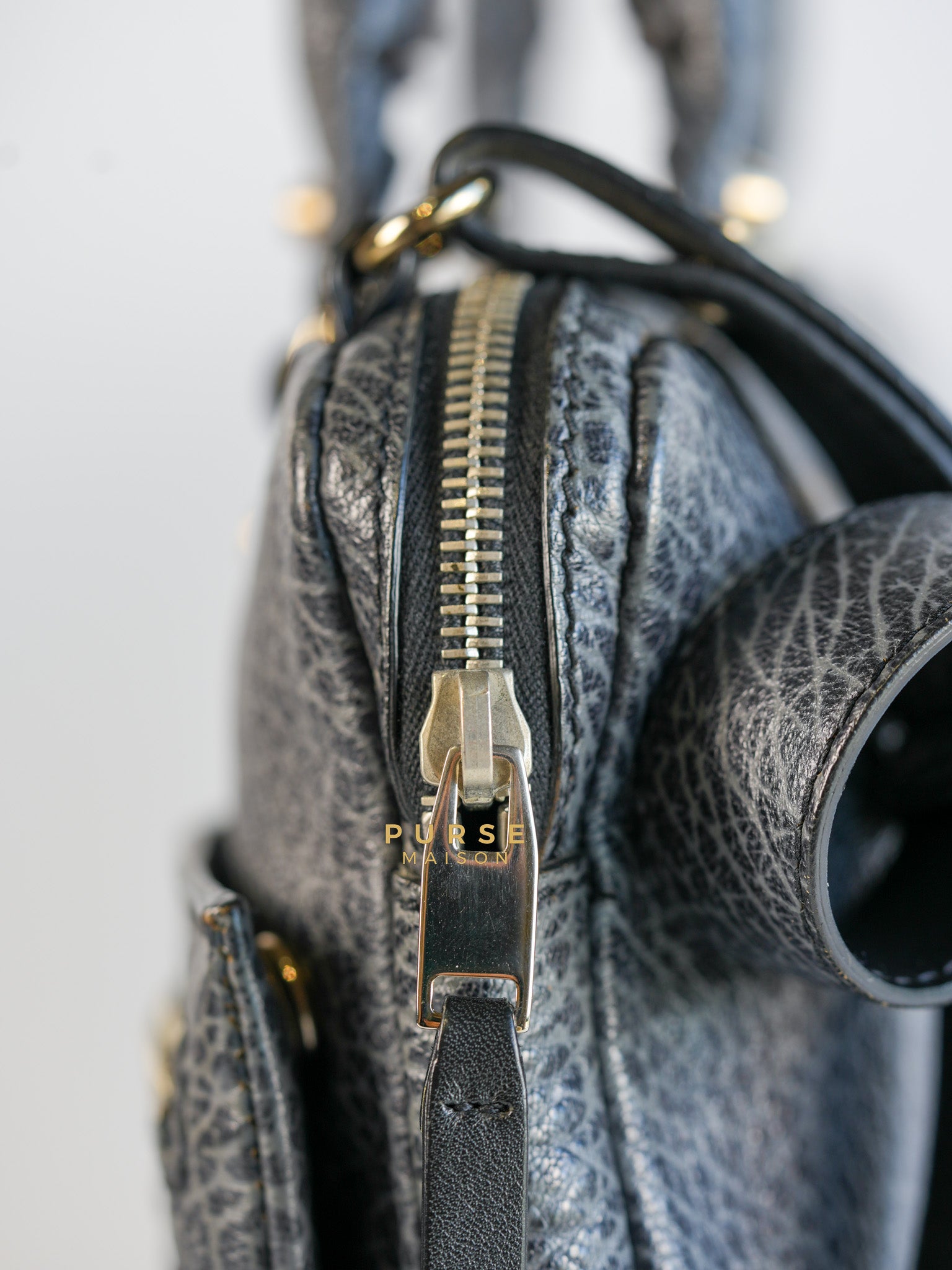 Arena Brief Case Shoulder Bag in Black Lambskin Leather | Purse Maison Luxury Bags Shop