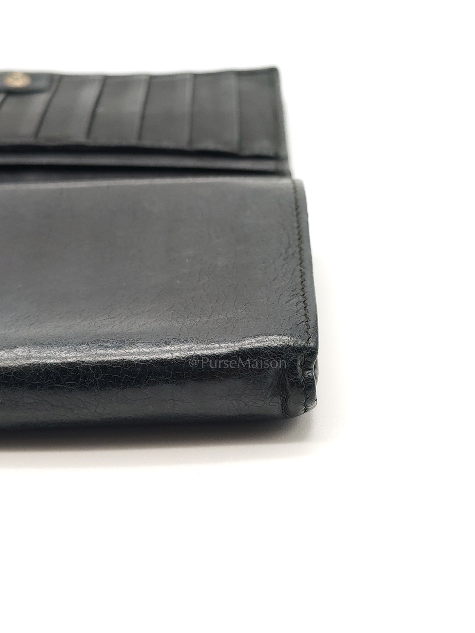 Arena Giant Continental Wallet in Black Leather | Purse Maison Luxury Bags Shop