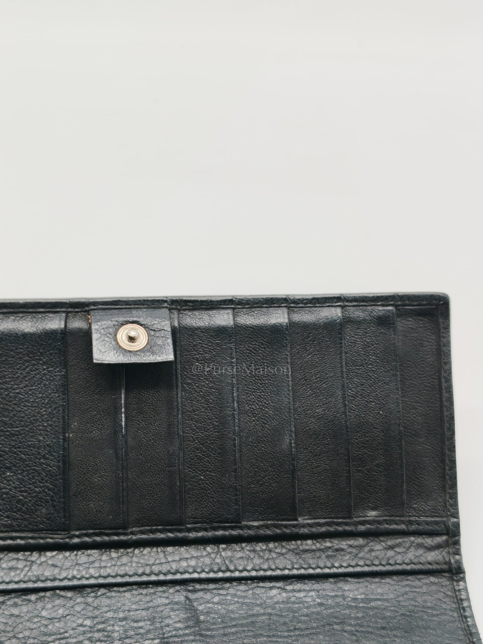 Arena Giant Continental Wallet in Black Leather | Purse Maison Luxury Bags Shop