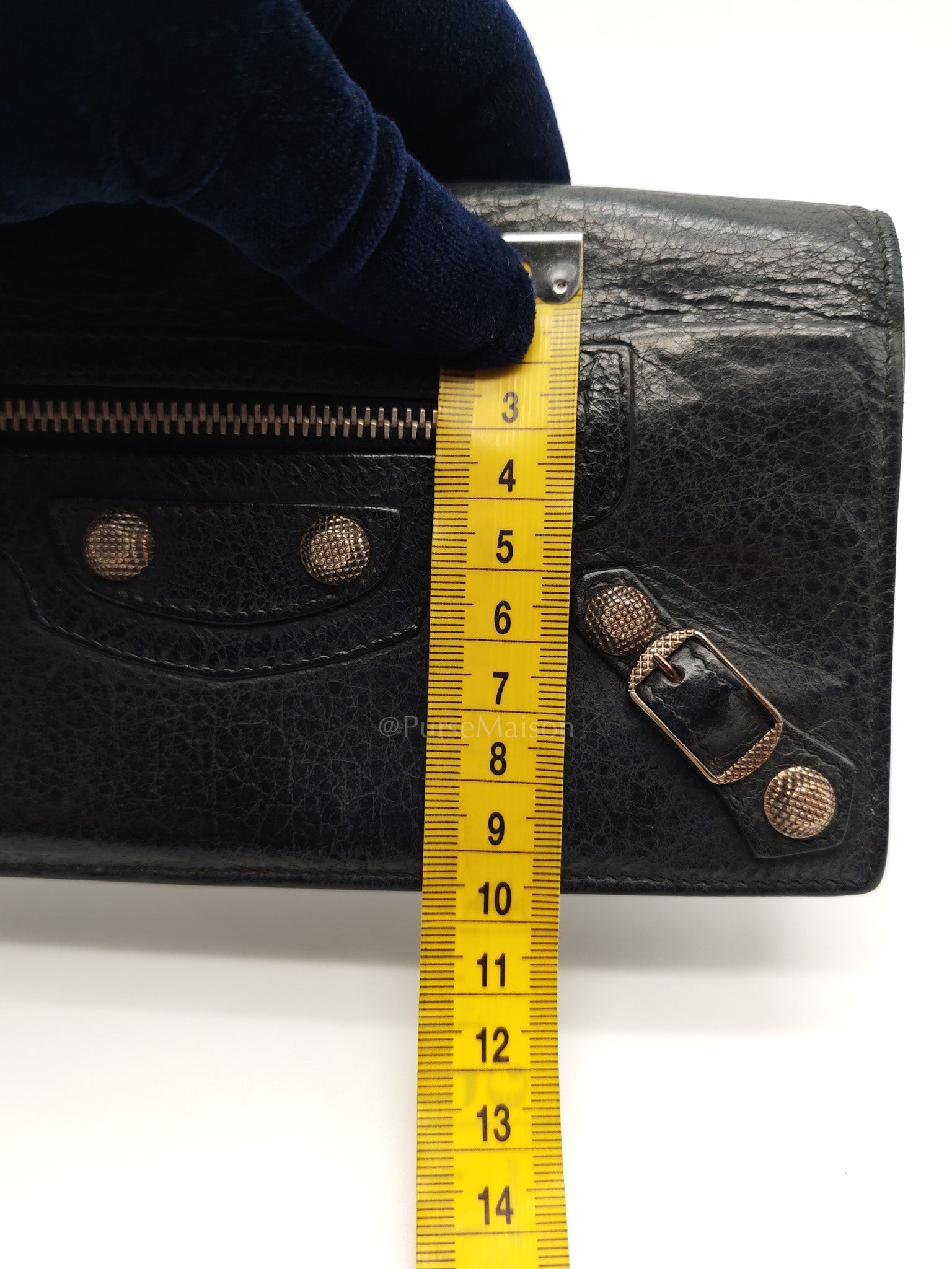Arena Giant Continental Wallet in Black Leather | Purse Maison Luxury Bags Shop