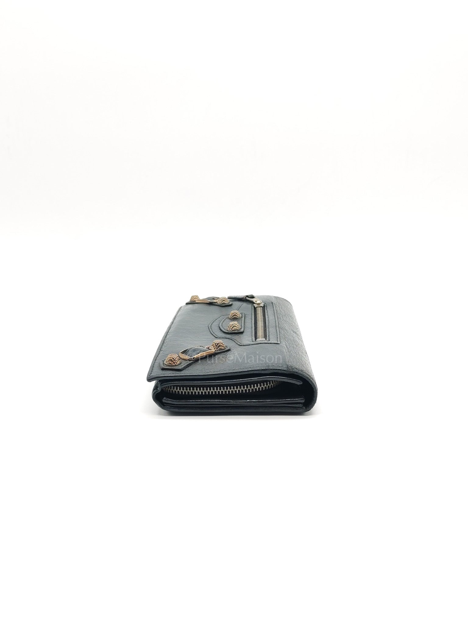 Arena Giant Continental Wallet in Black Leather | Purse Maison Luxury Bags Shop