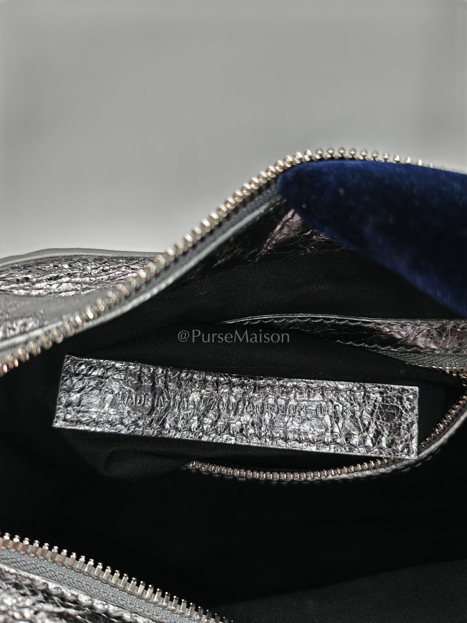Arena Silver Crystal Metallic Leather Diamond Stud Crossbody Bag | Purse Maison Luxury Bags Shop