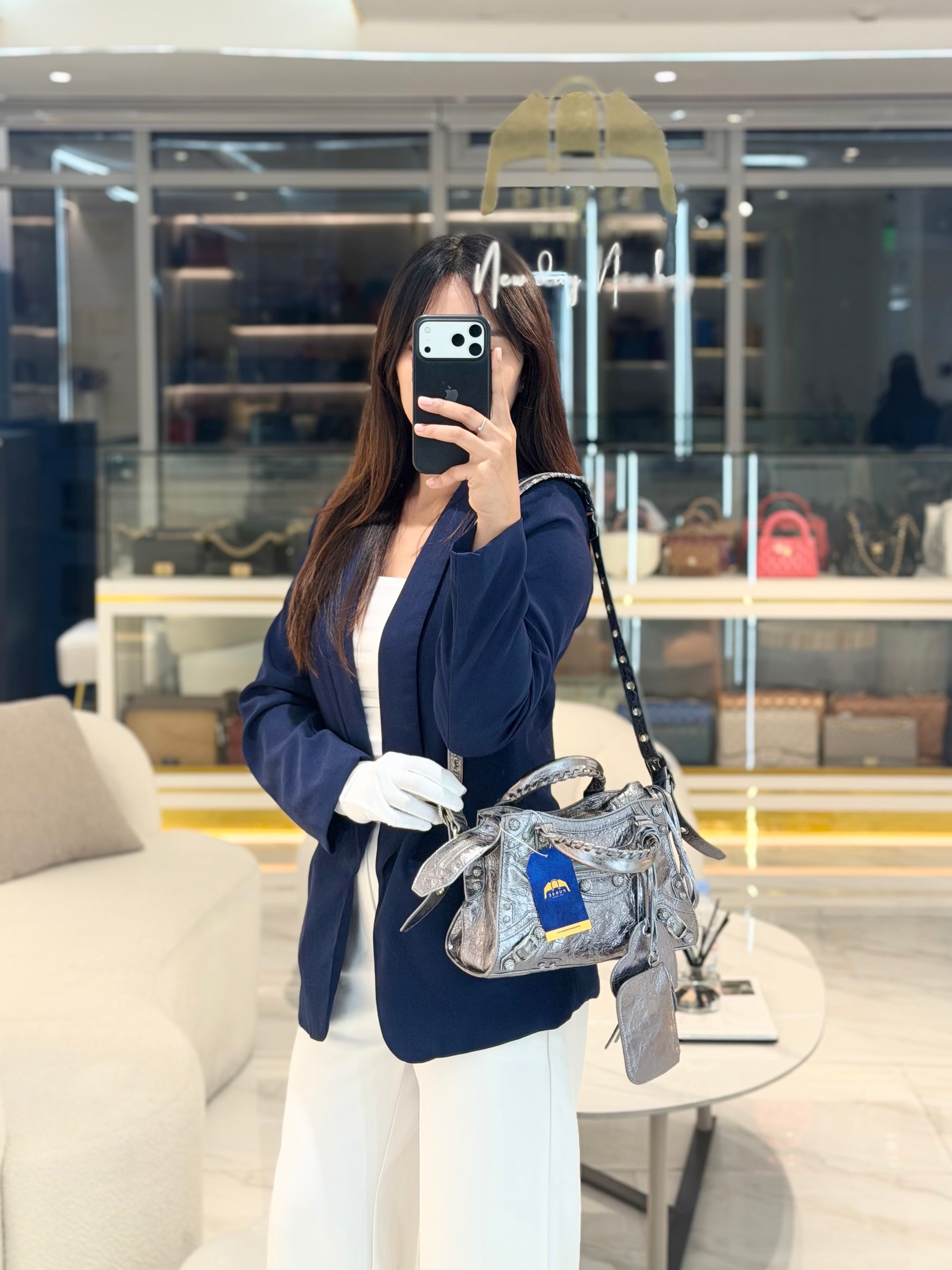 Arena Silver Crystal Metallic Leather Diamond Stud Crossbody Bag | Purse Maison Luxury Bags Shop