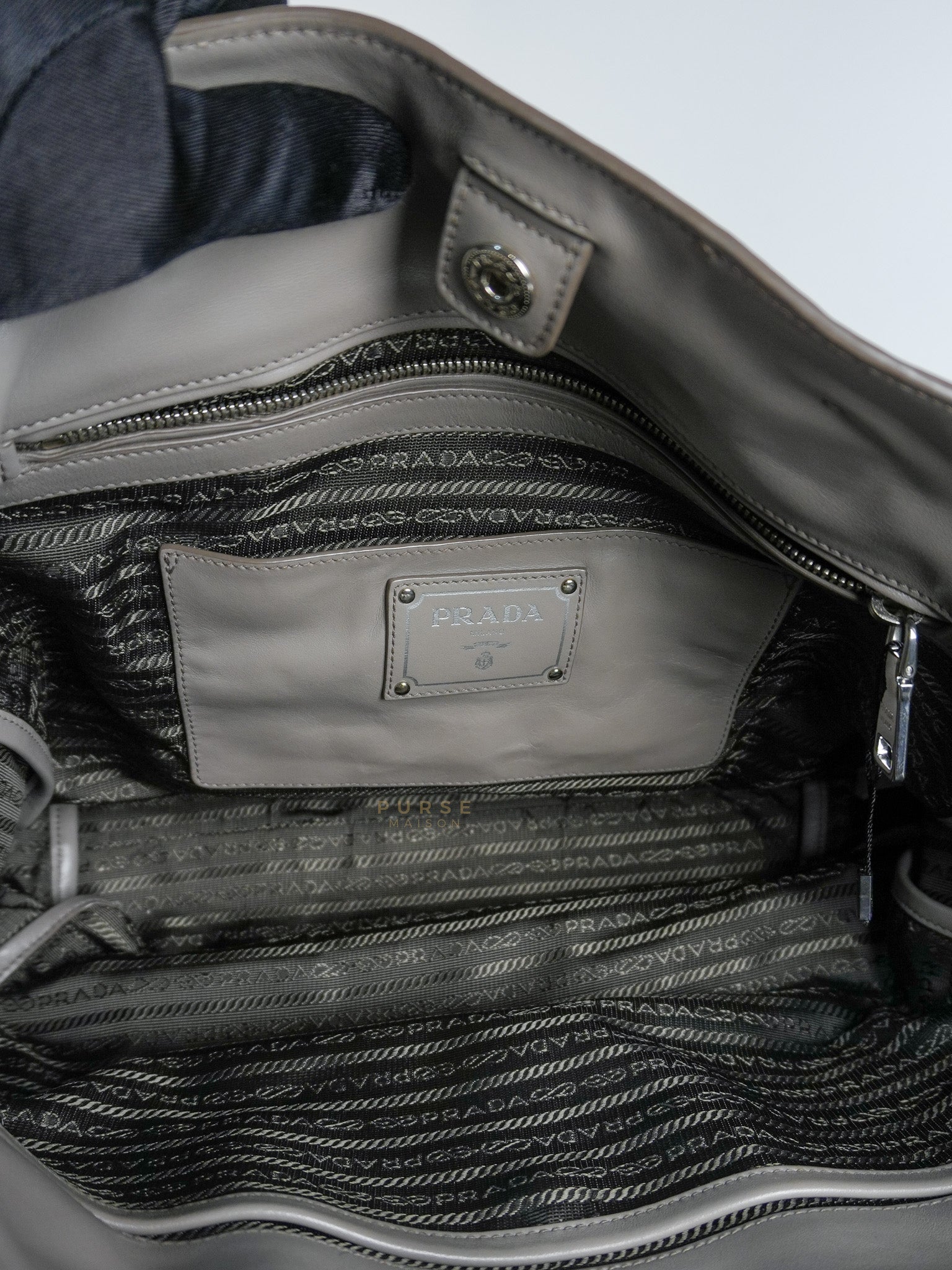 Argilla Large Gray Structured Tote Bag | Purse Maison Luxury Bags Shop