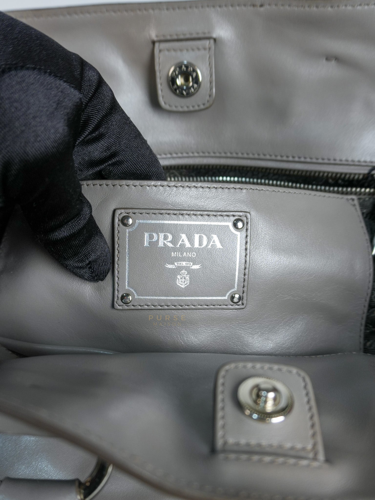 Argilla Large Gray Structured Tote Bag | Purse Maison Luxury Bags Shop