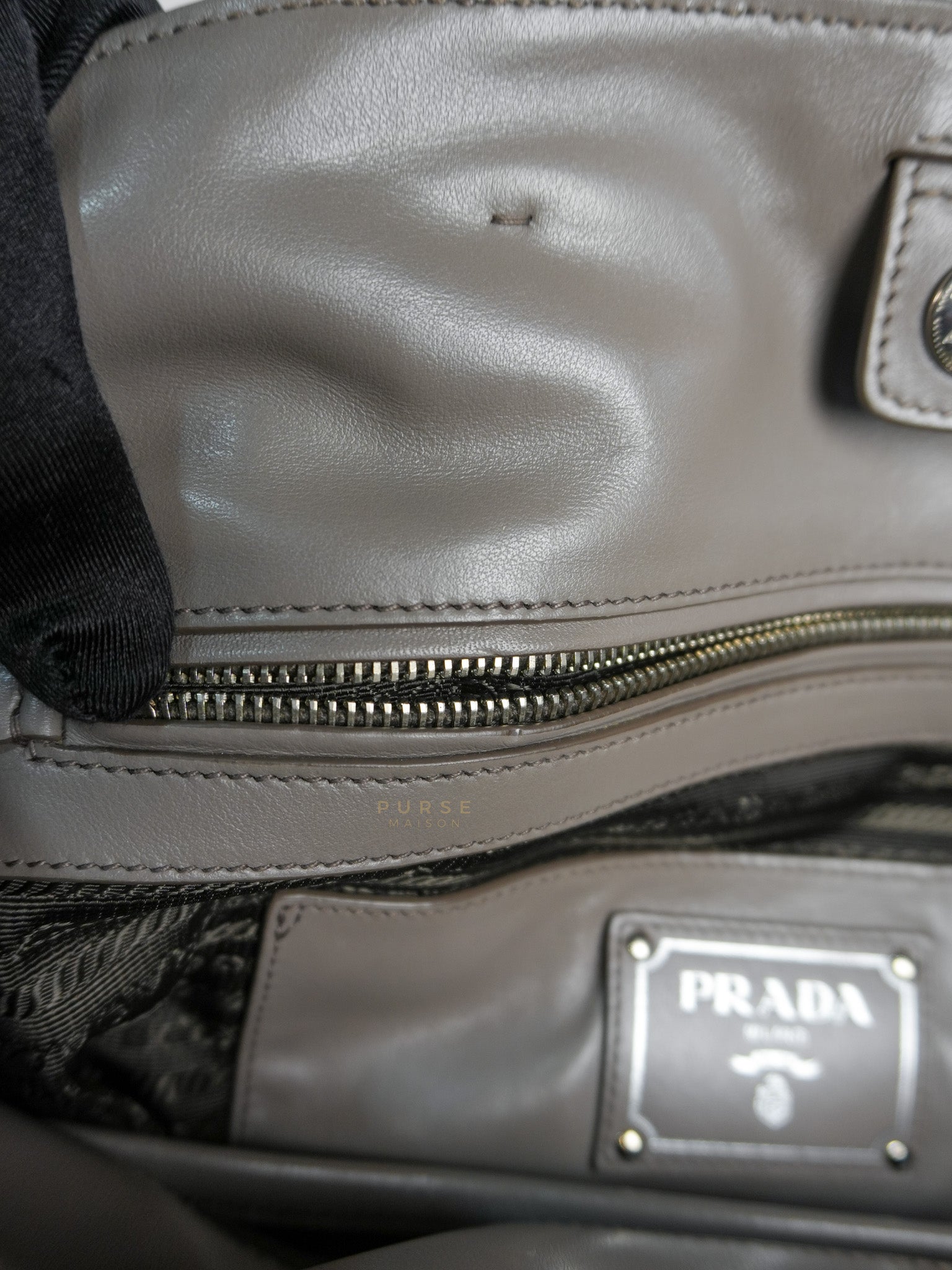 Argilla Large Gray Structured Tote Bag | Purse Maison Luxury Bags Shop