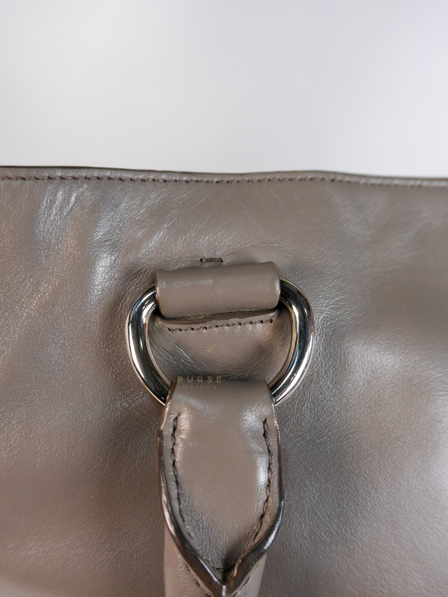 Argilla Large Gray Structured Tote Bag | Purse Maison Luxury Bags Shop