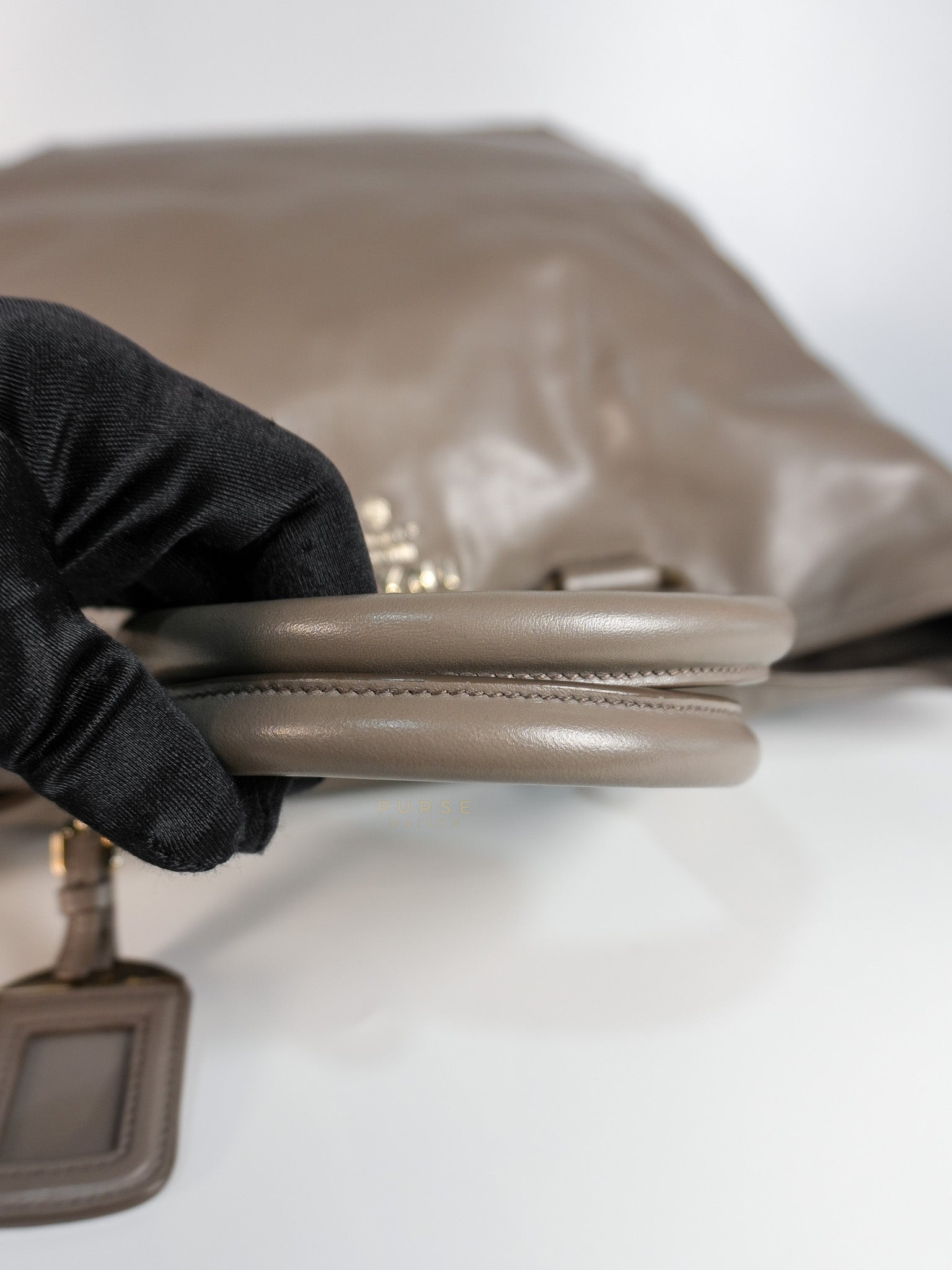 Argilla Large Gray Structured Tote Bag | Purse Maison Luxury Bags Shop