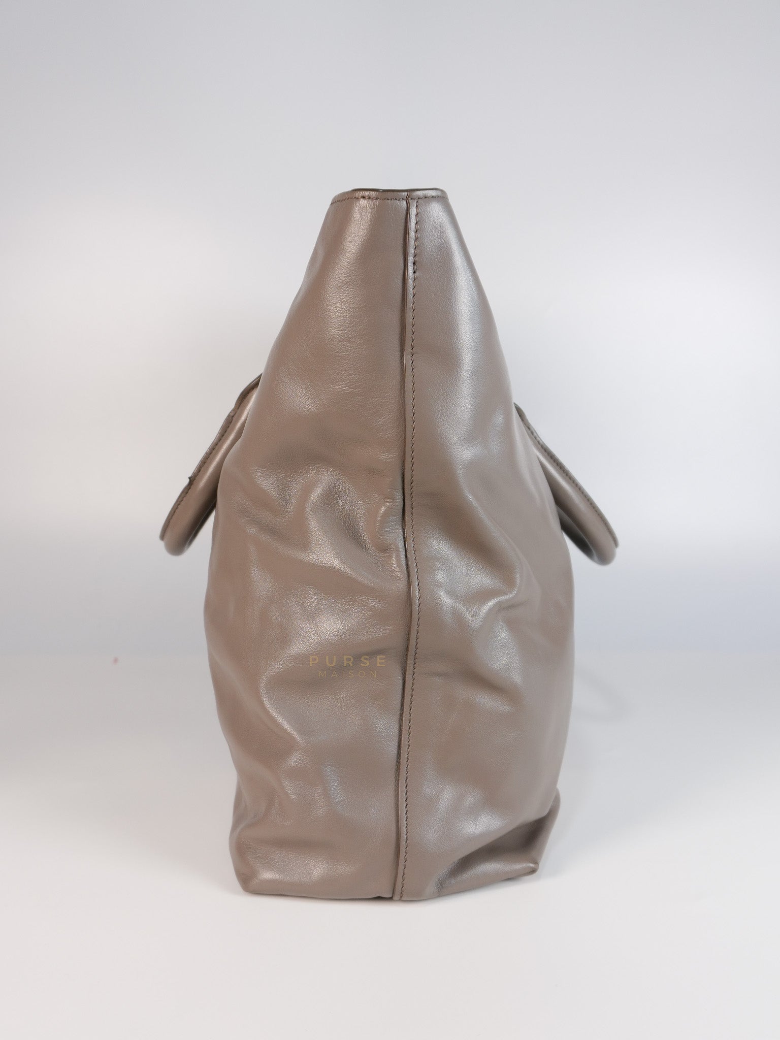 Argilla Large Gray Structured Tote Bag | Purse Maison Luxury Bags Shop