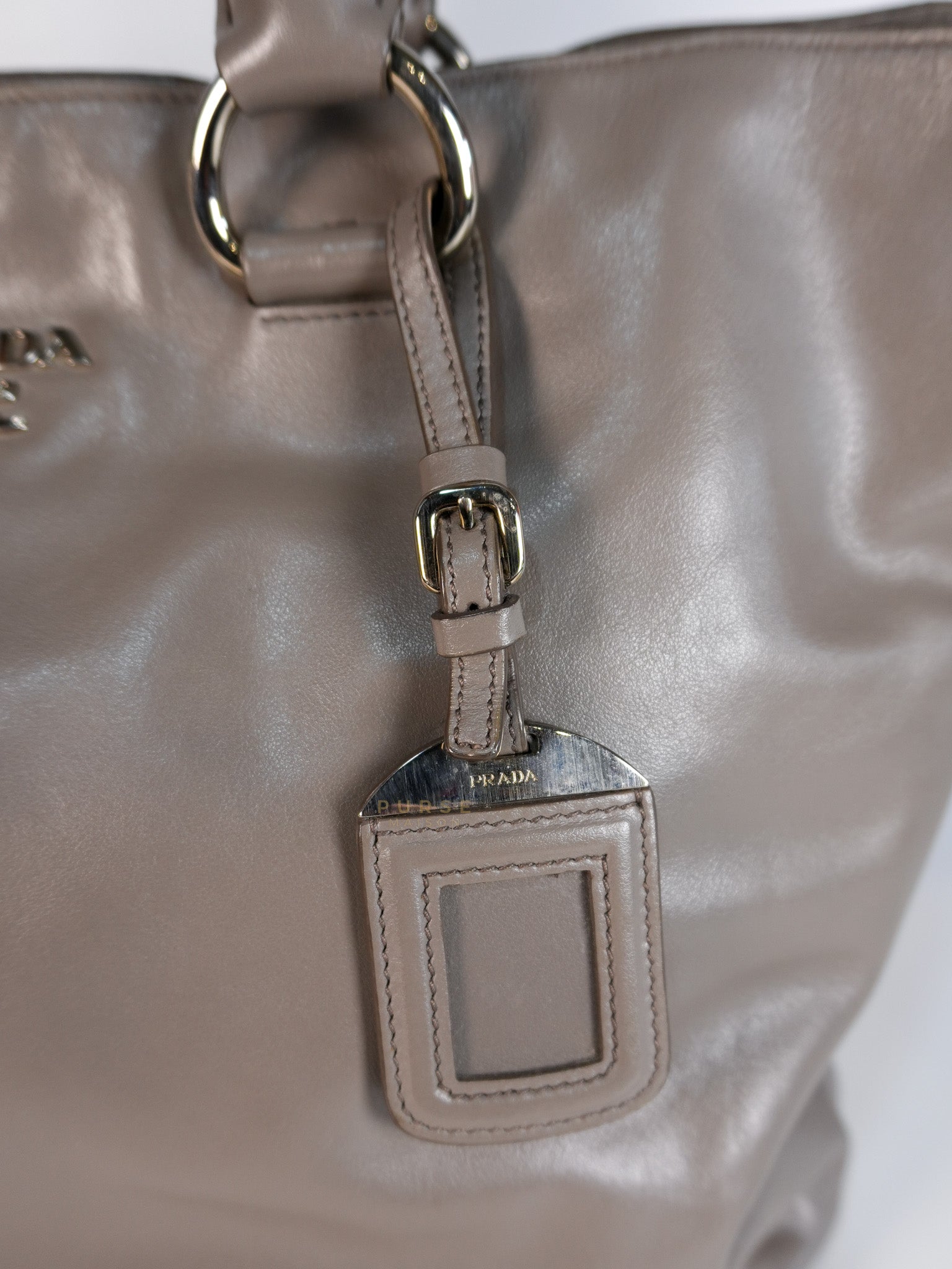 Argilla Large Gray Structured Tote Bag | Purse Maison Luxury Bags Shop