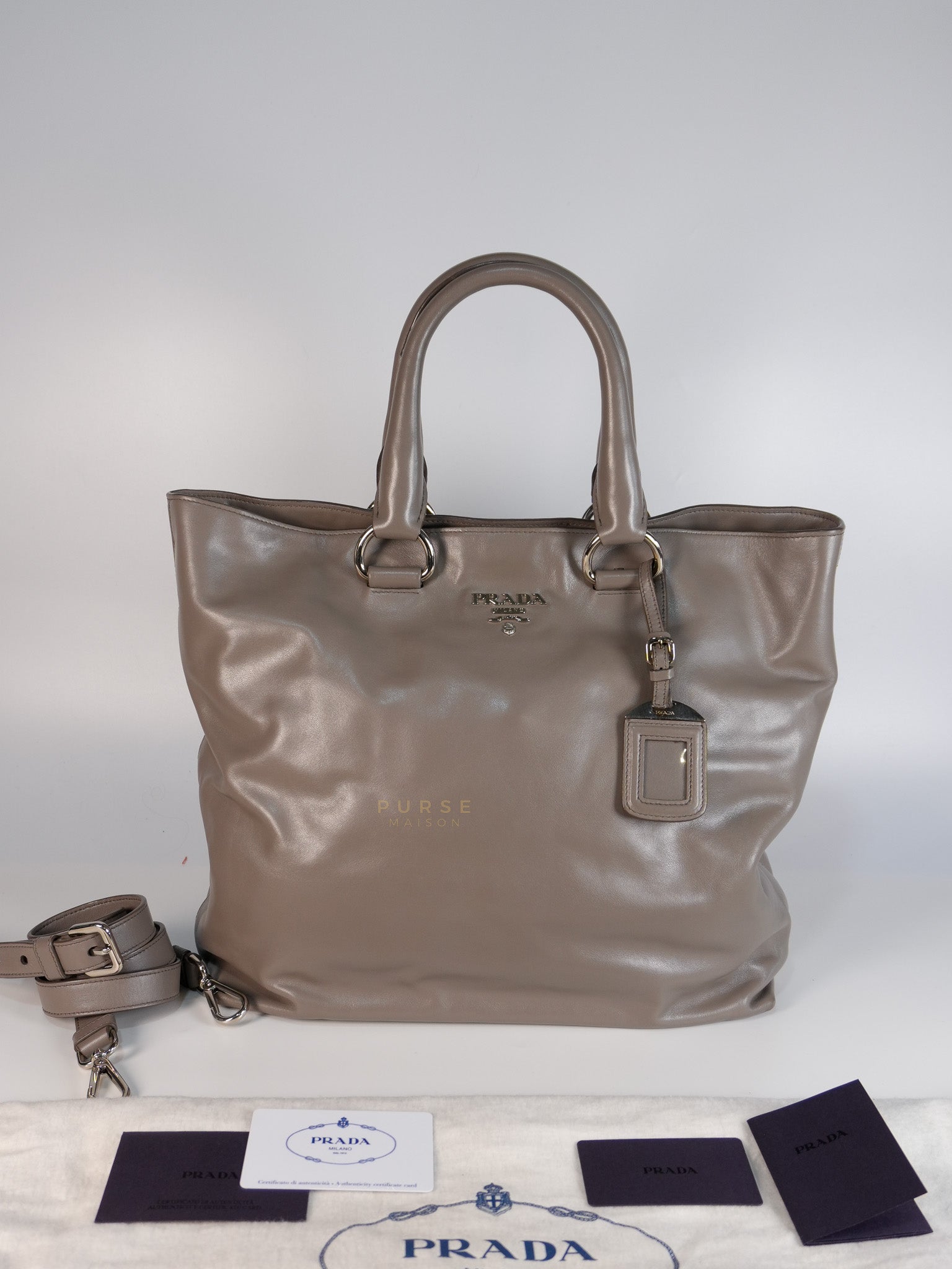Argilla Large Gray Structured Tote Bag | Purse Maison Luxury Bags Shop