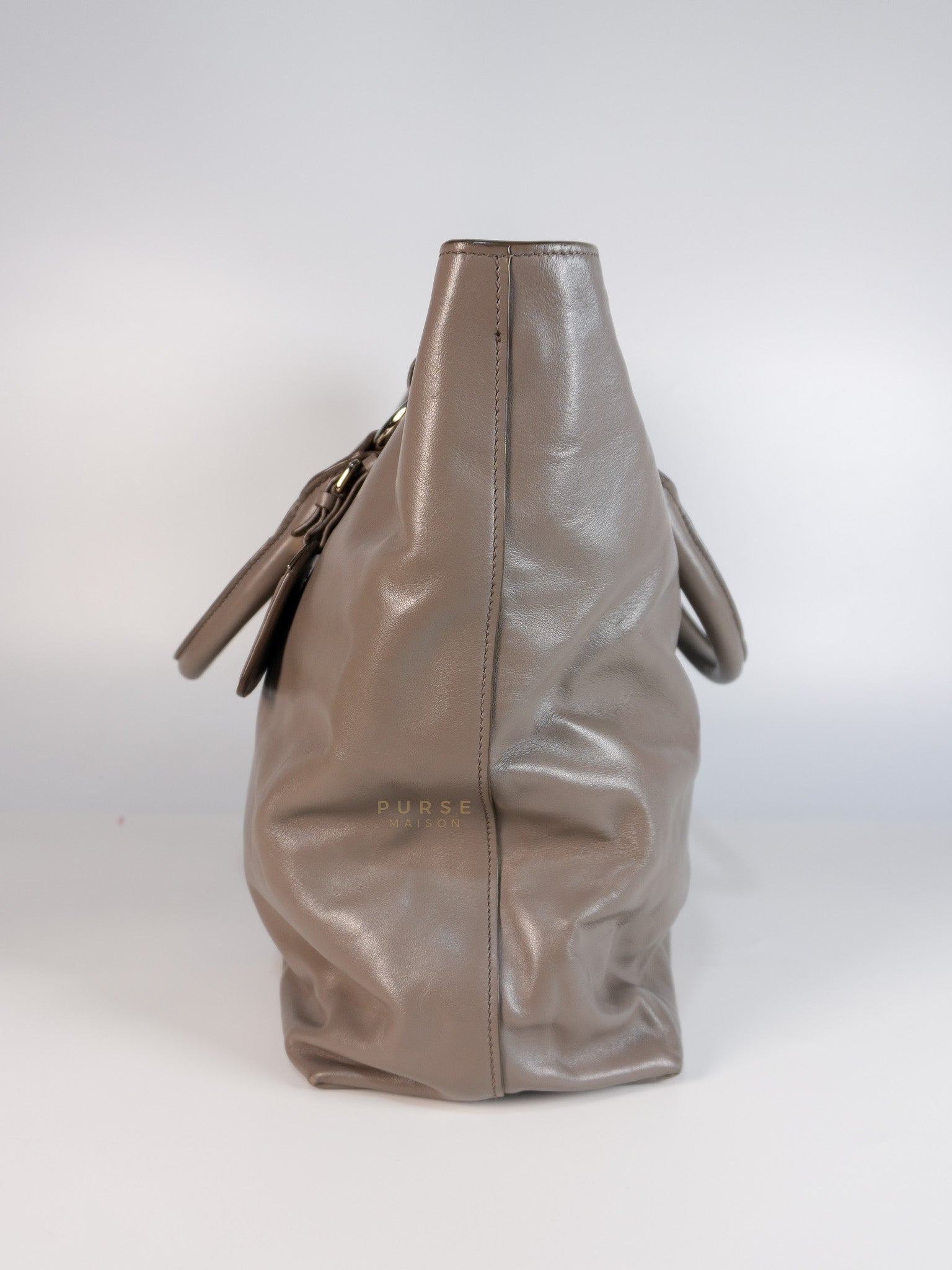 Argilla Large Gray Structured Tote Bag | Purse Maison Luxury Bags Shop