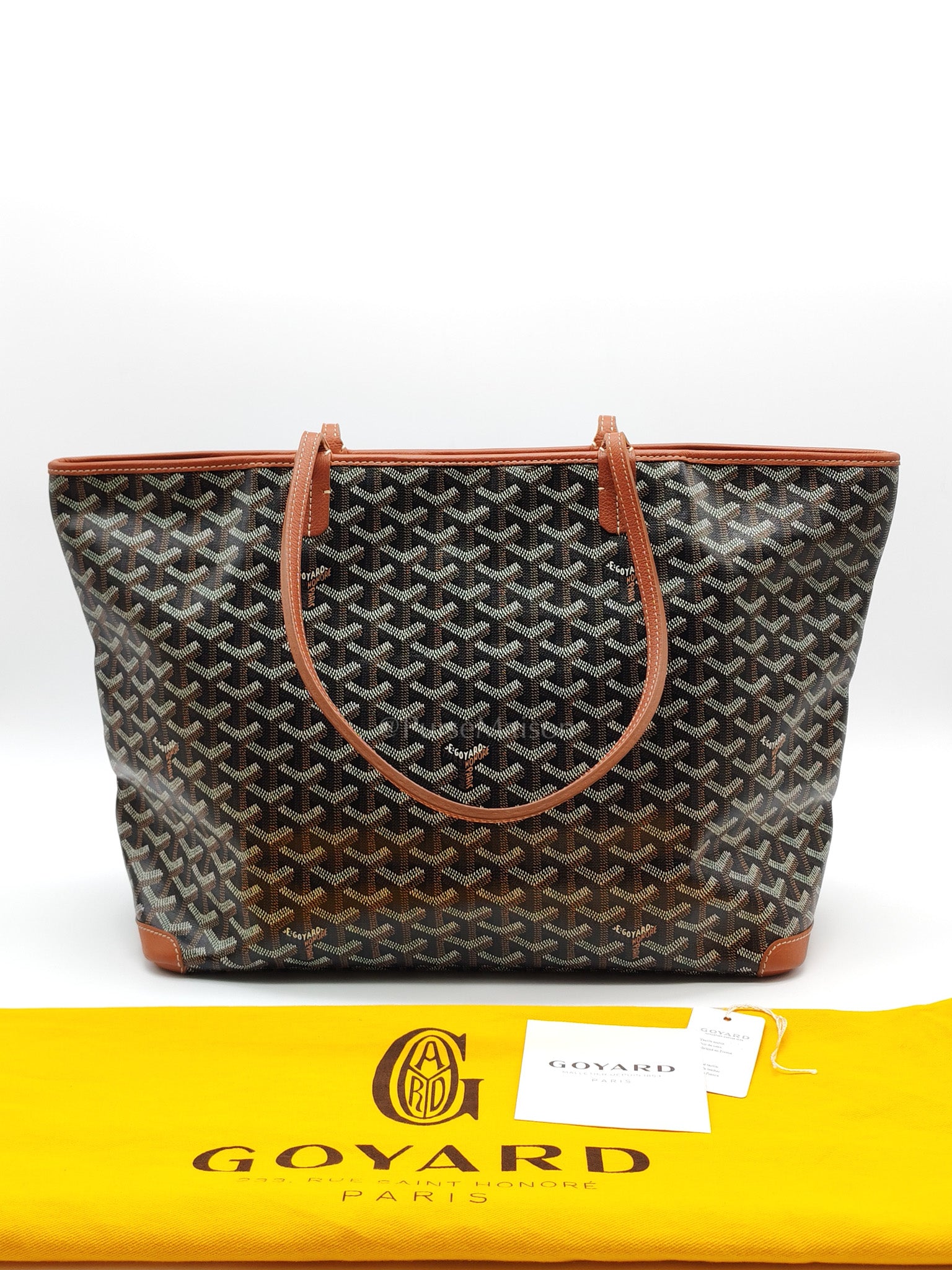 Artois GM Tote in Tan/Black Goyardine Canvas | Purse Maison Luxury Bags Shop