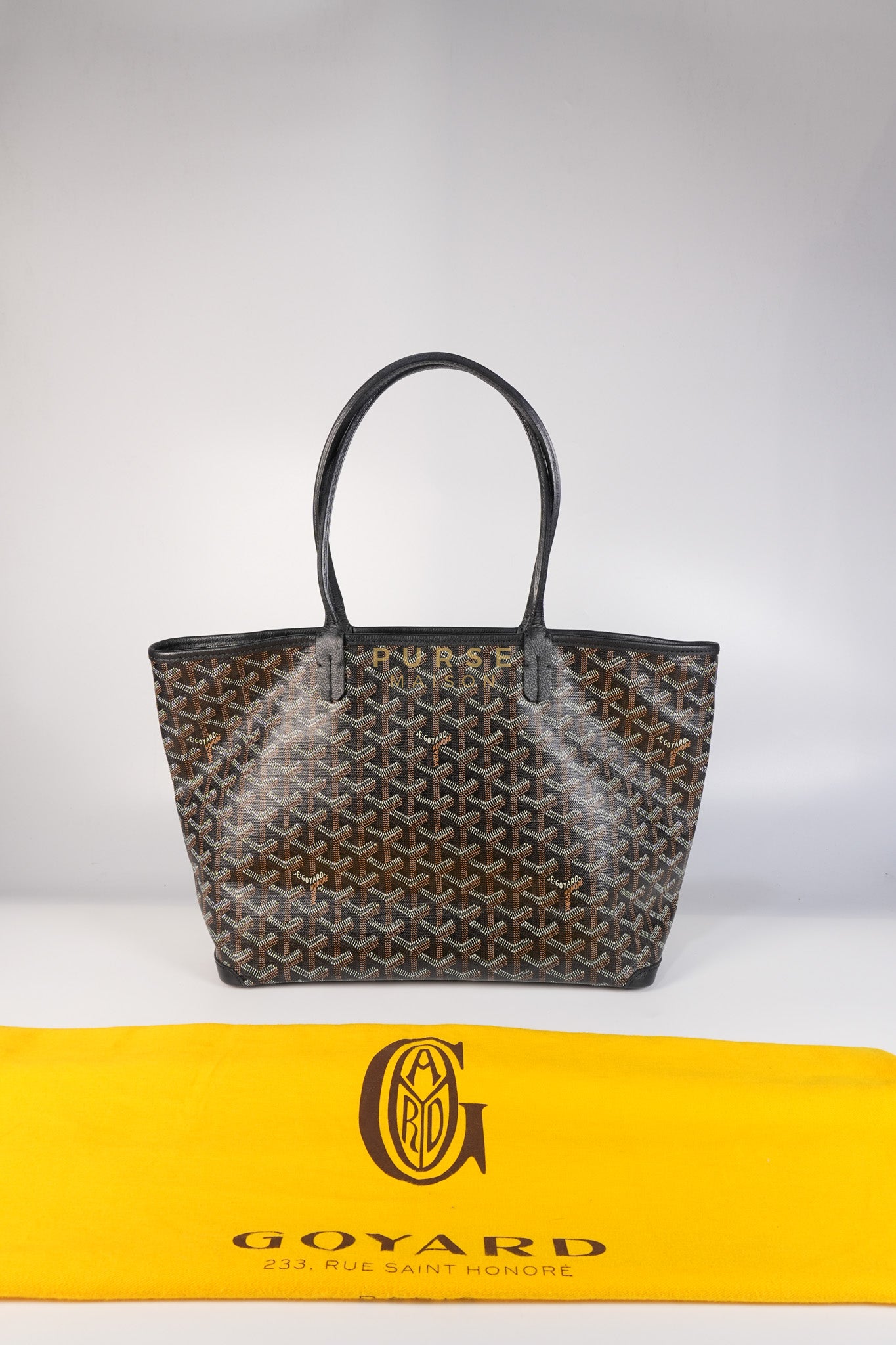 Artois PM in Black Goyardine Canvas | Purse Maison Luxury Bags Shop