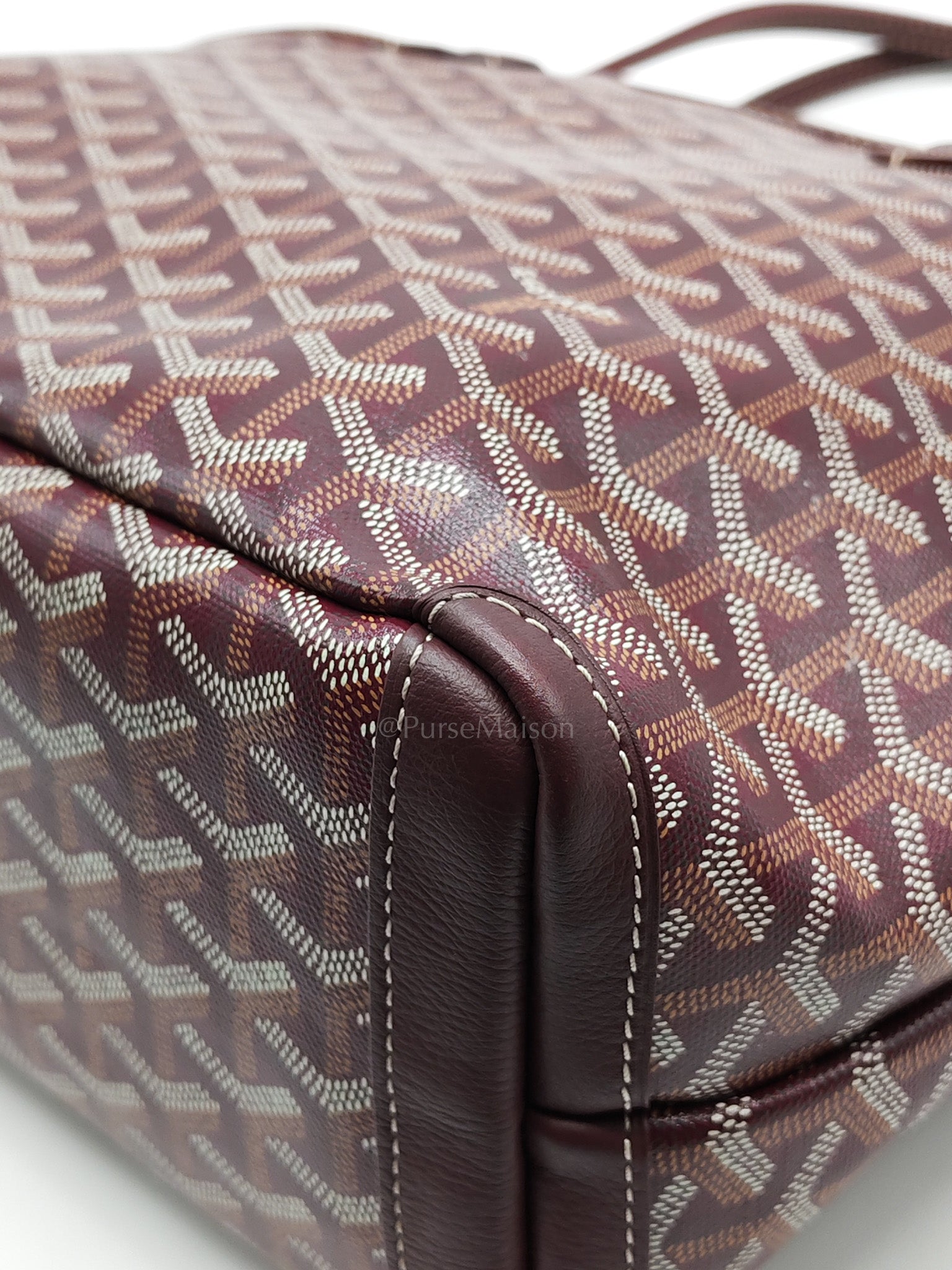 Artois PM in Burgundy Goyardine Canvas | Purse Maison Luxury Bags Shop