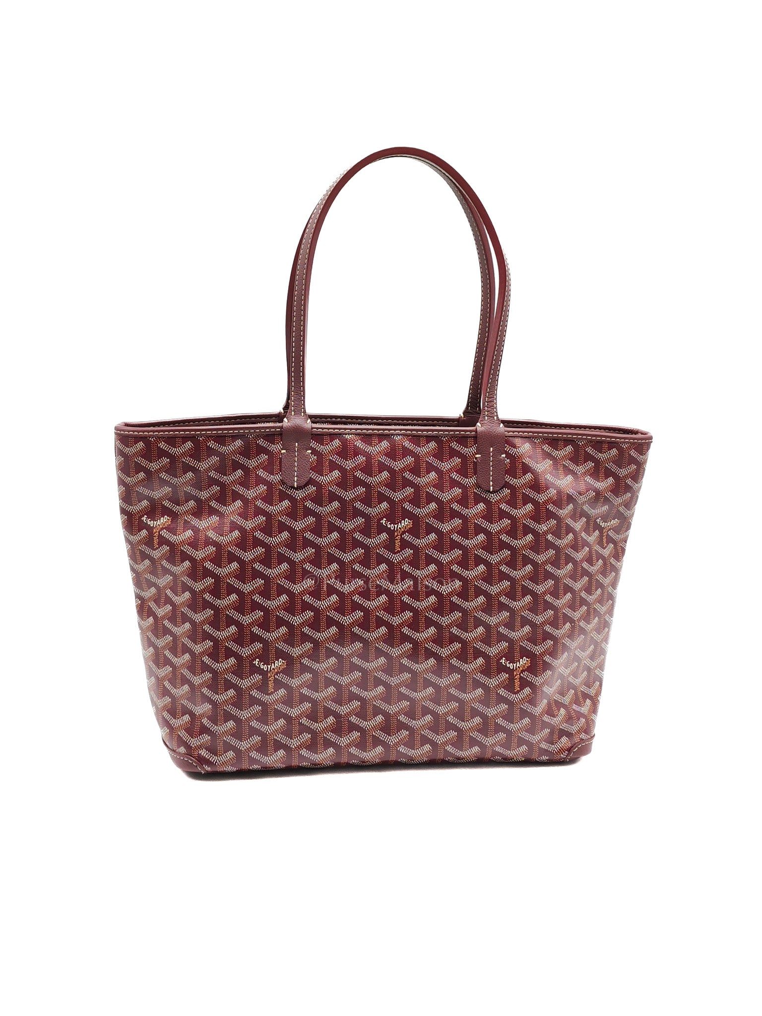 Artois PM in Burgundy Goyardine Canvas | Purse Maison Luxury Bags Shop