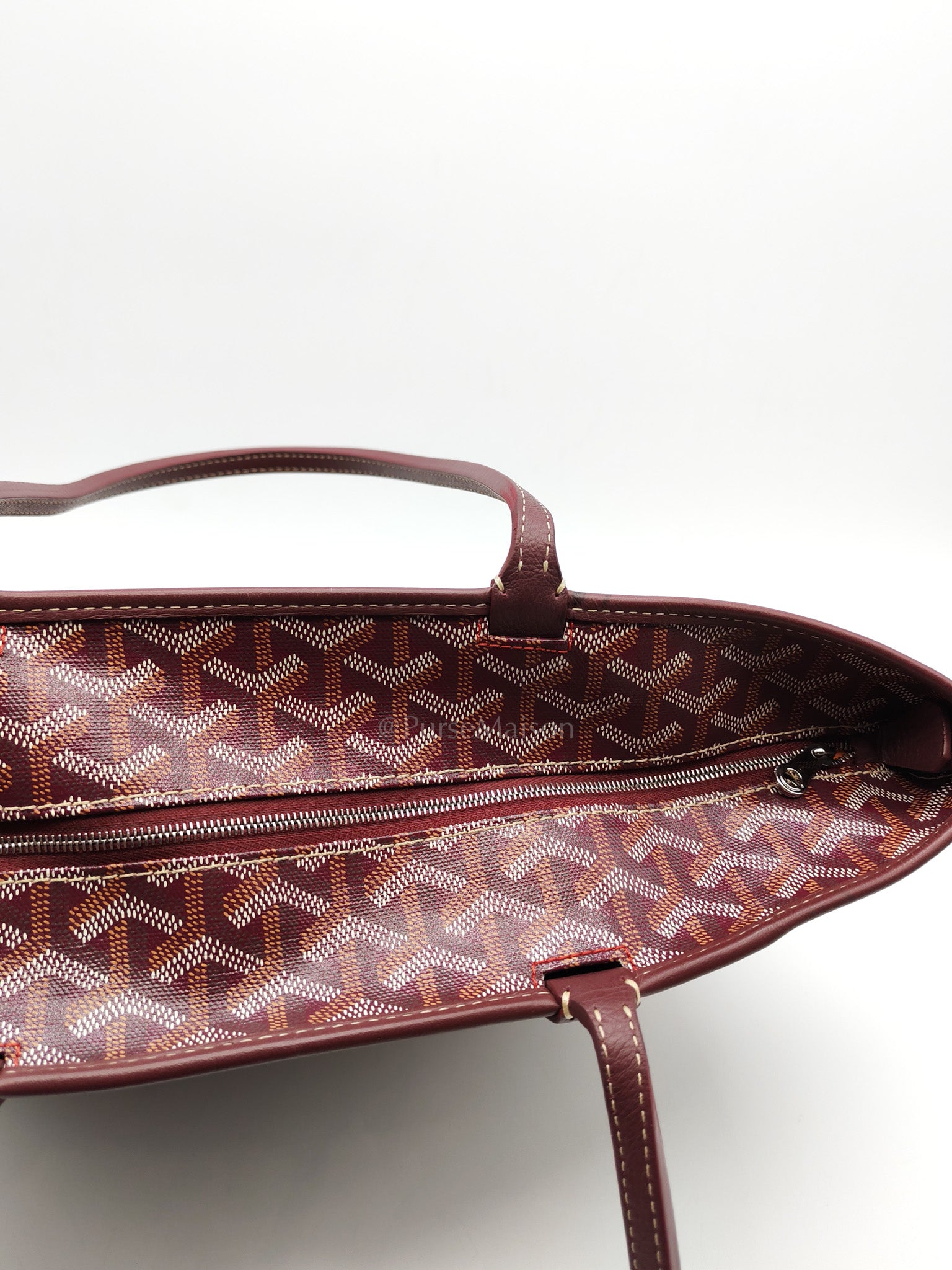 Artois PM in Burgundy Goyardine Canvas | Purse Maison Luxury Bags Shop