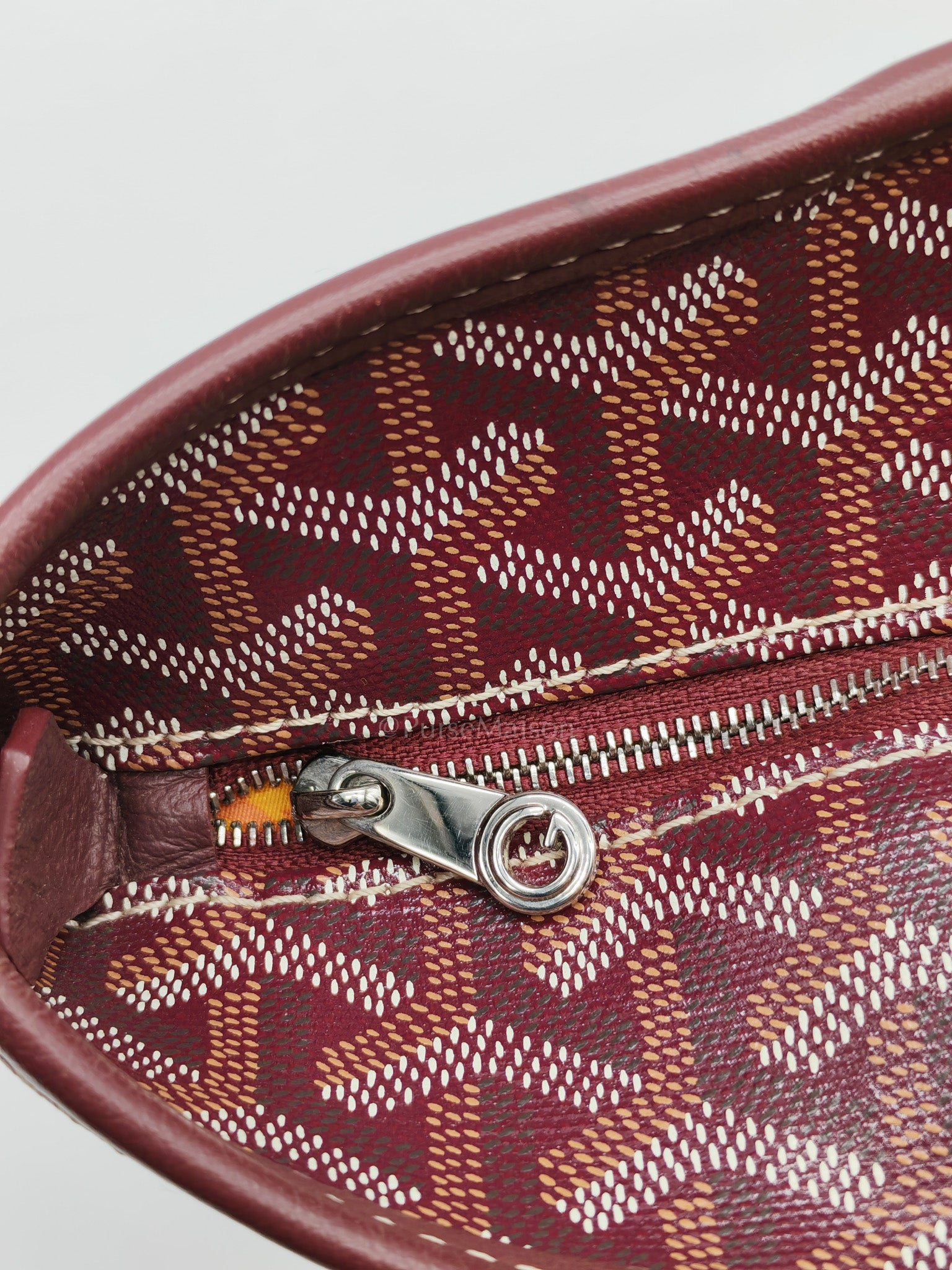 Artois PM in Burgundy Goyardine Canvas | Purse Maison Luxury Bags Shop