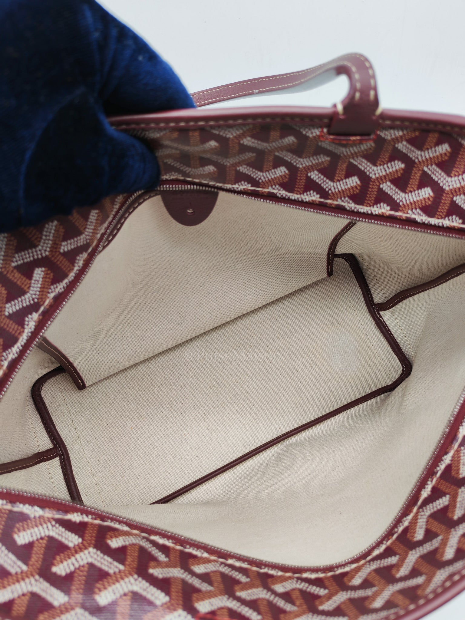 Artois PM in Burgundy Goyardine Canvas | Purse Maison Luxury Bags Shop