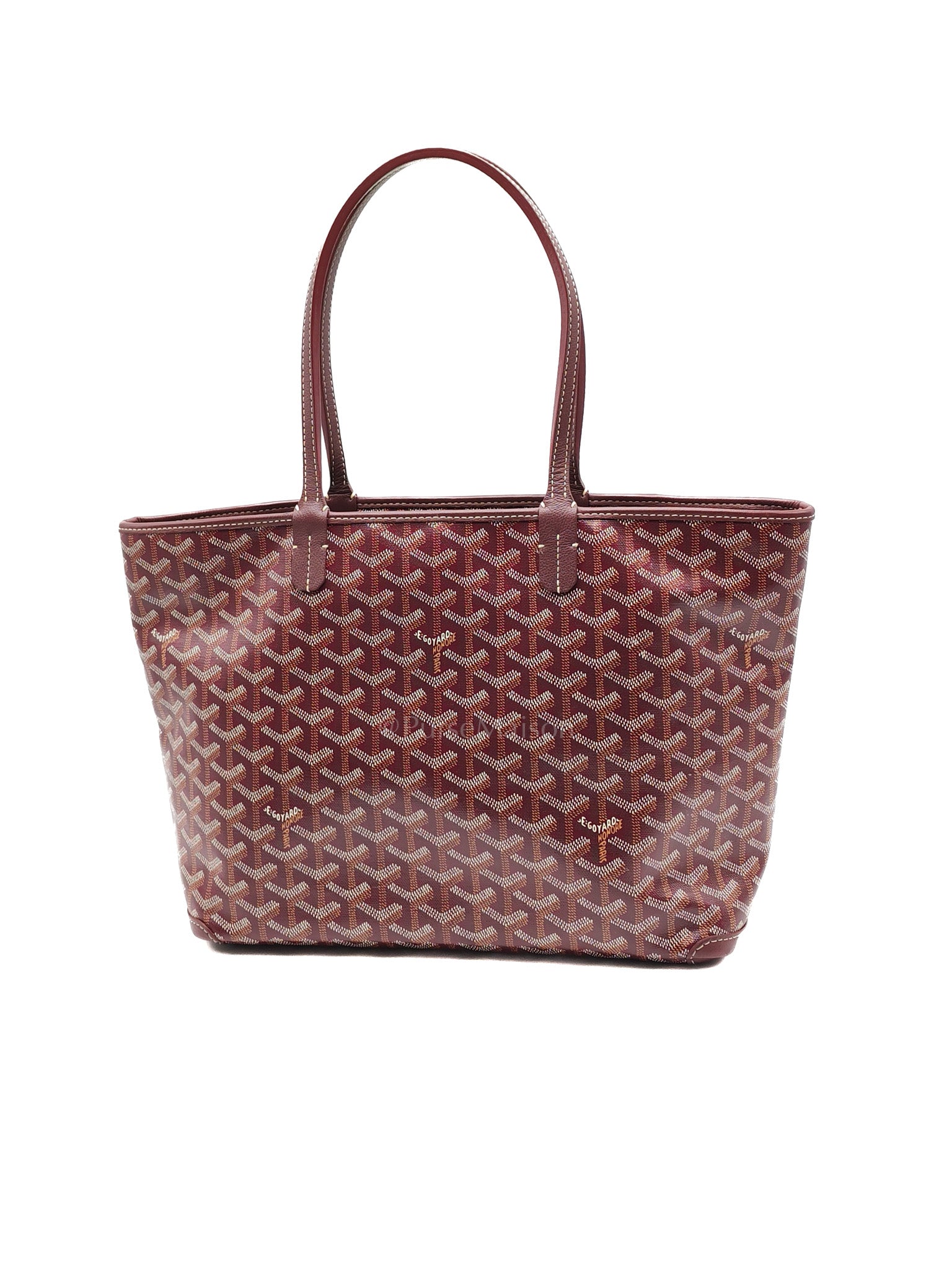 Artois PM in Burgundy Goyardine Canvas | Purse Maison Luxury Bags Shop