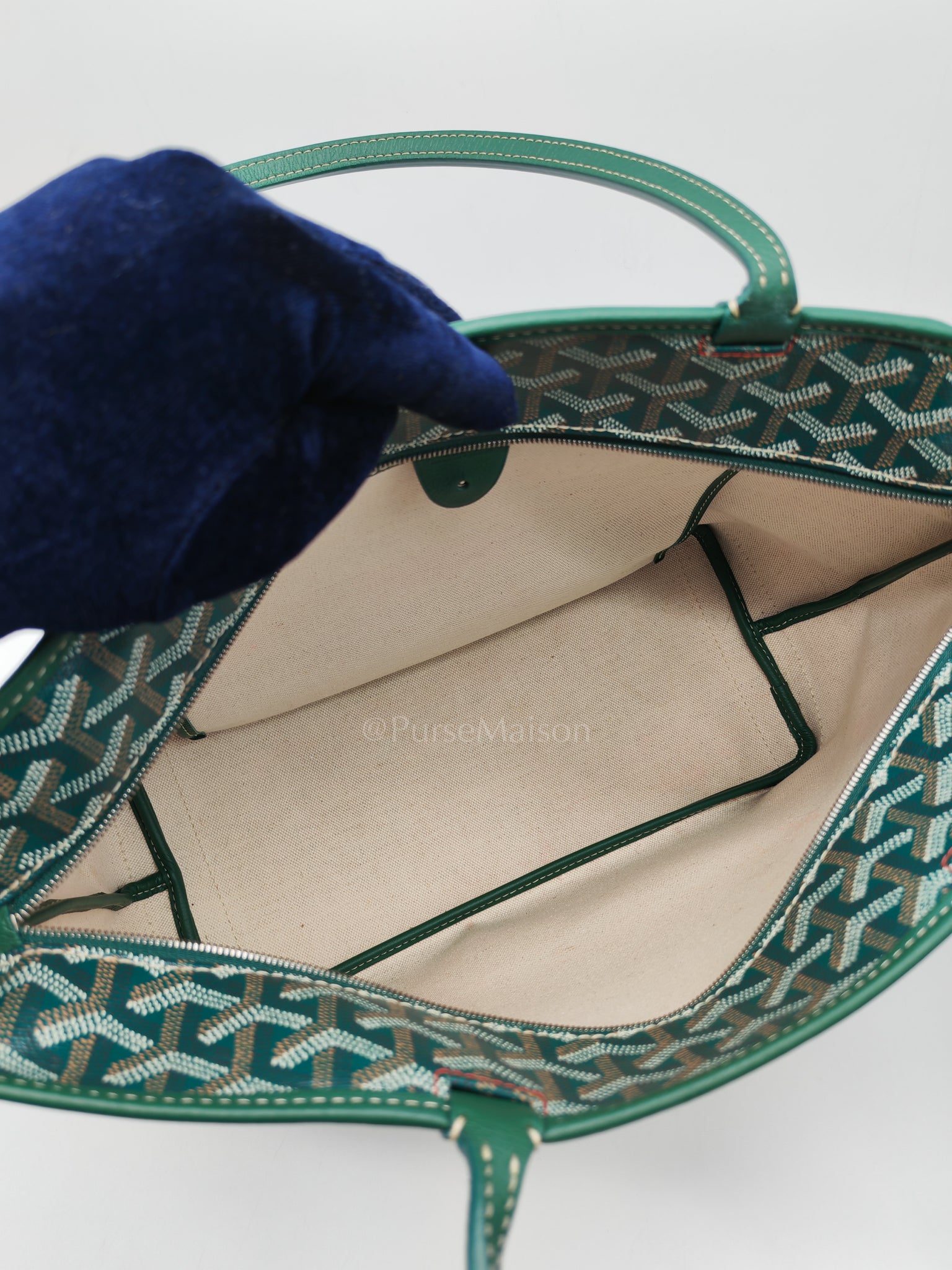Artois PM in Green Goyardine Canvas Tote Bag | Purse Maison Luxury Bags Shop