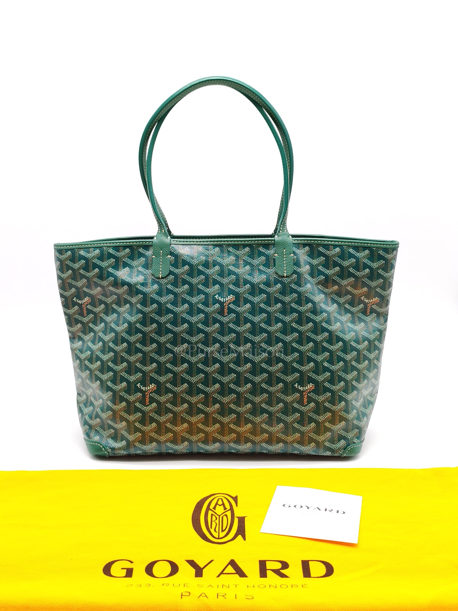 Artois PM in Green Goyardine Canvas Tote Bag | Purse Maison Luxury Bags Shop