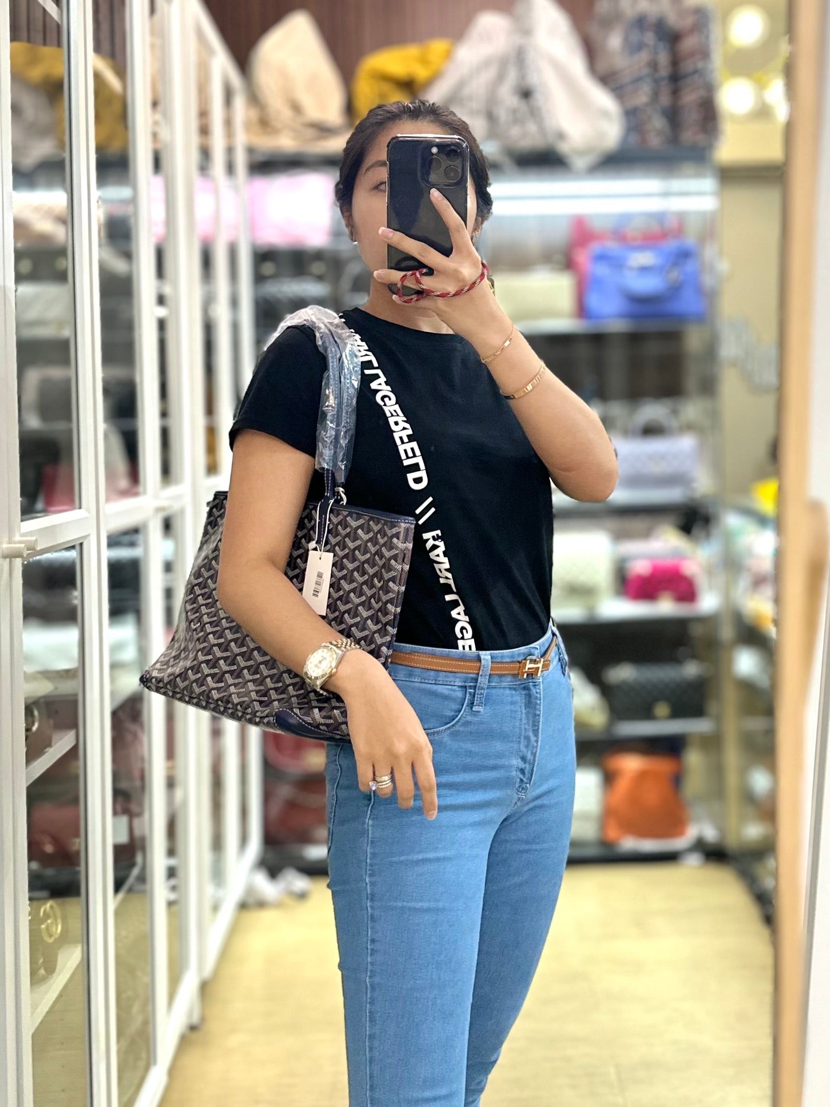 Artois PM in Navy Blue Tote Bag | Purse Maison Luxury Bags Shop