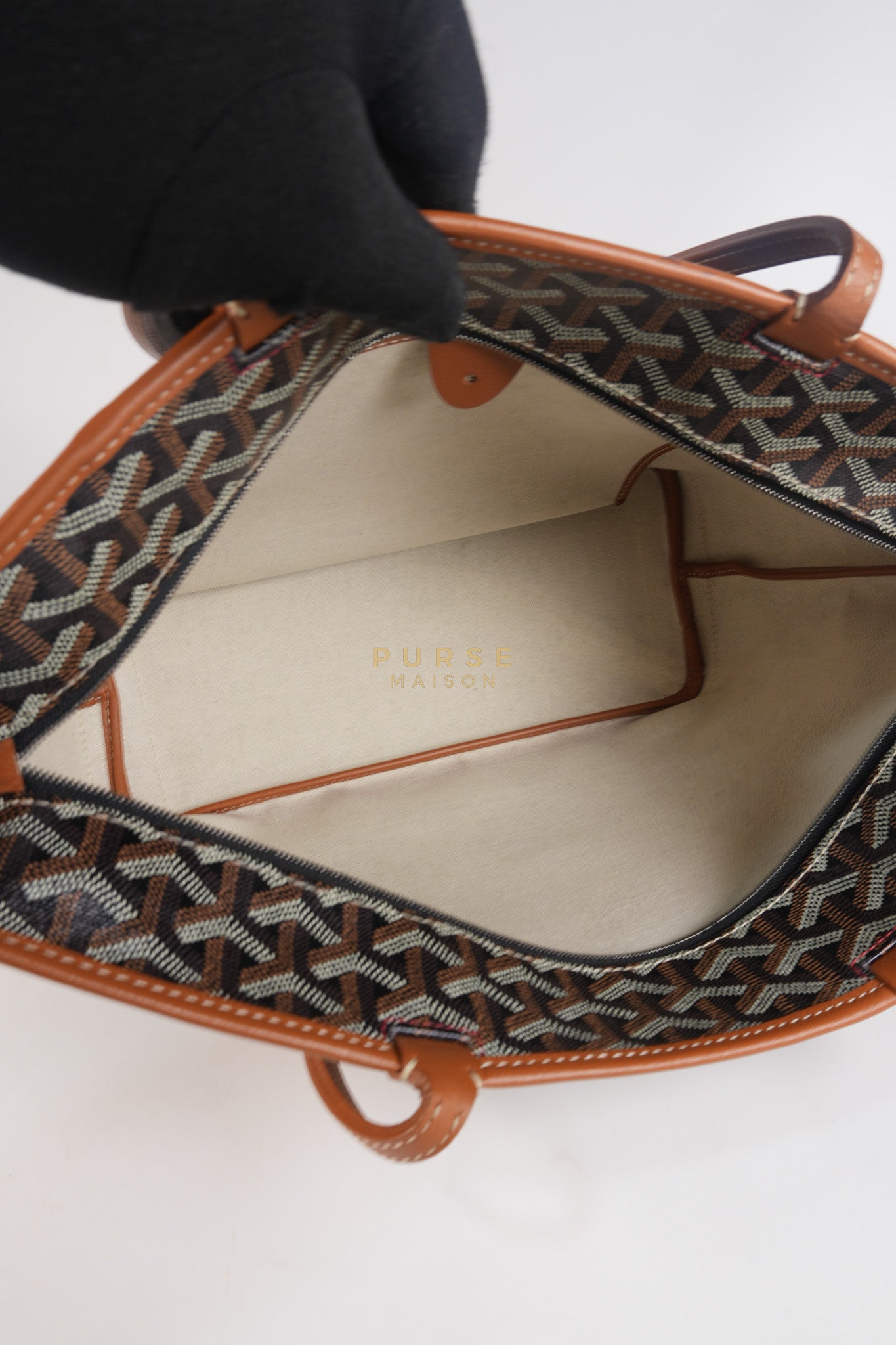 Artois PM Tan in Goyardine Canvas | Purse Maison Luxury Bags Shop