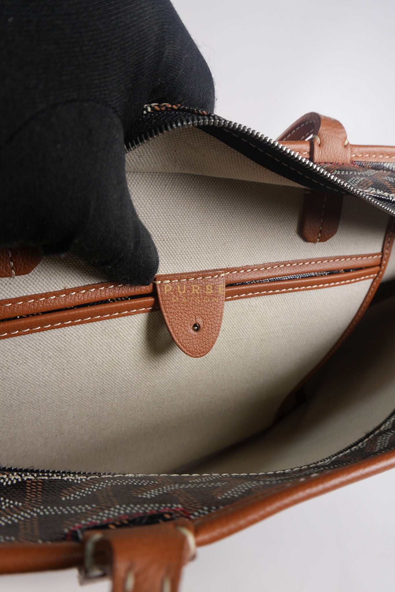 Artois PM Tan in Goyardine Canvas | Purse Maison Luxury Bags Shop